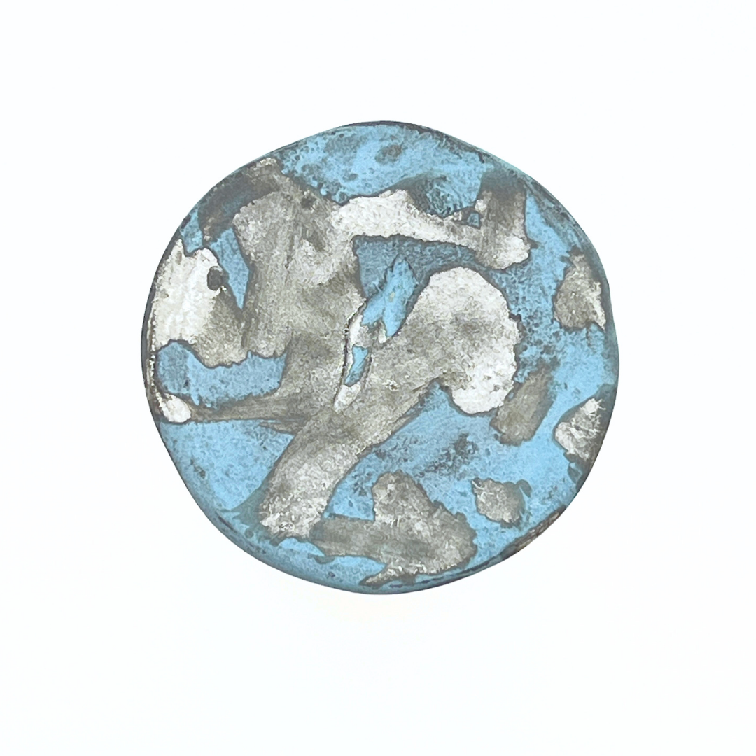 ファイアンス青銀彩高杯