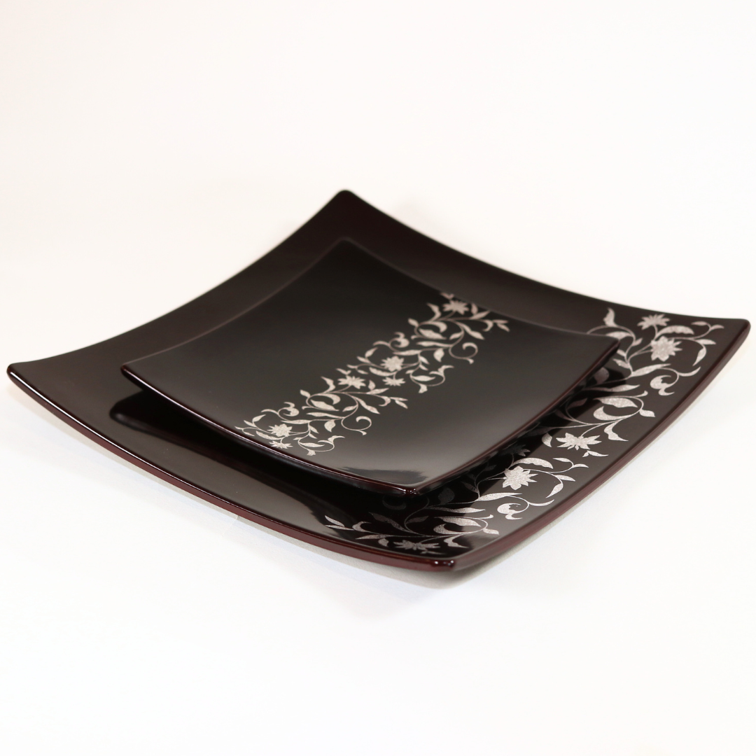 【アールデコ】スクウェアディッシュ・溜 Mサイズ