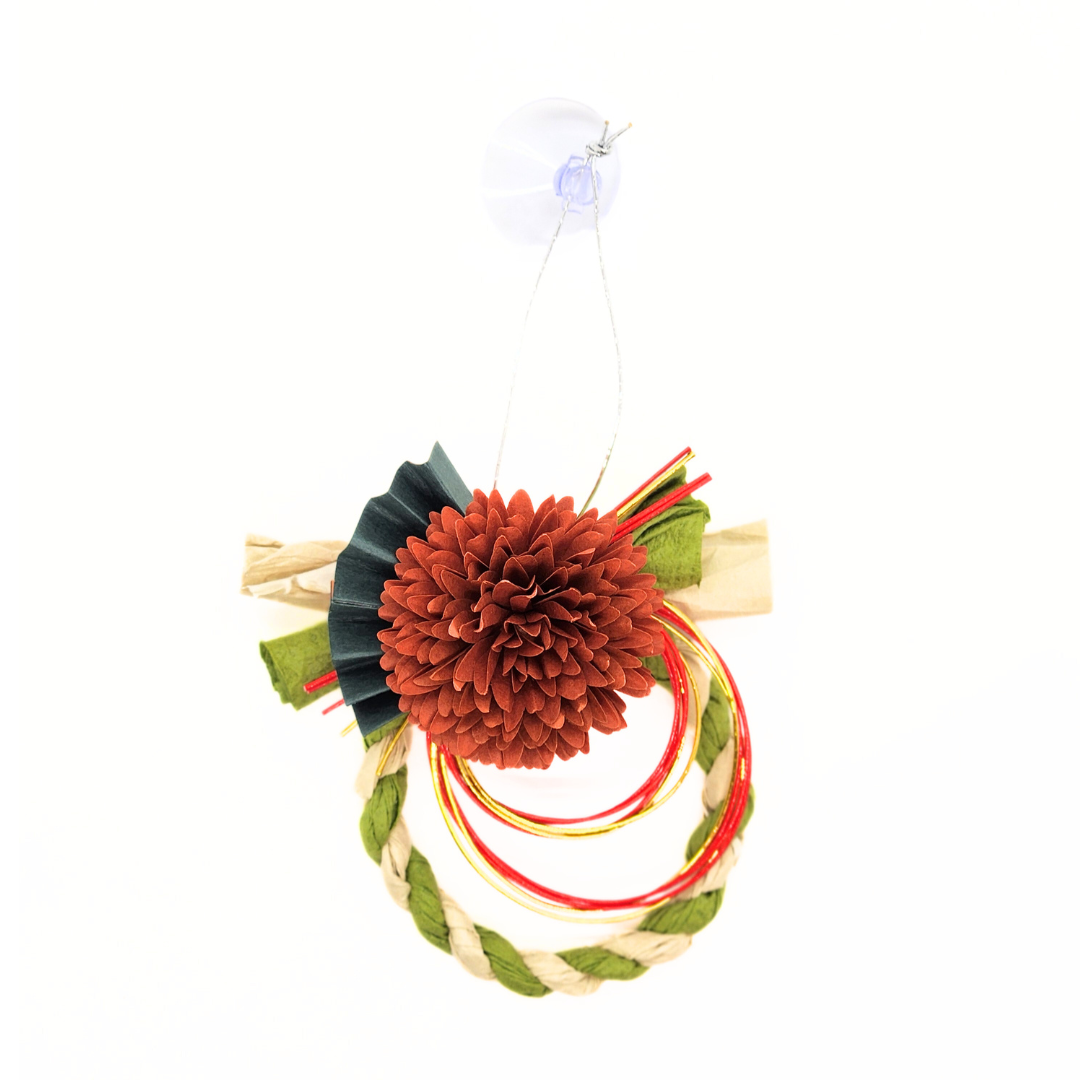 【越前和紙】車用 しめ飾り 緑