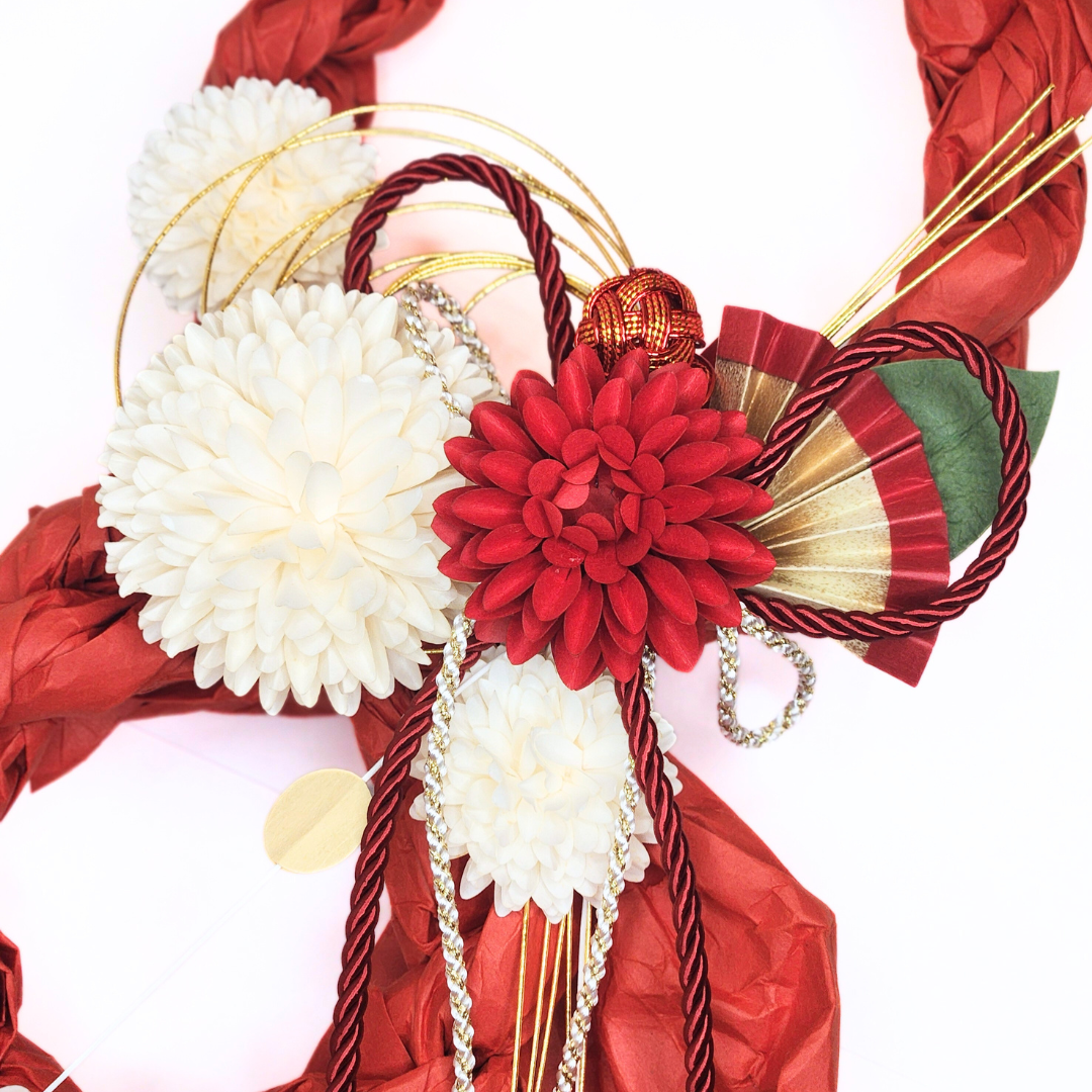 【越前和紙】お正月飾り 八重結び-紅-