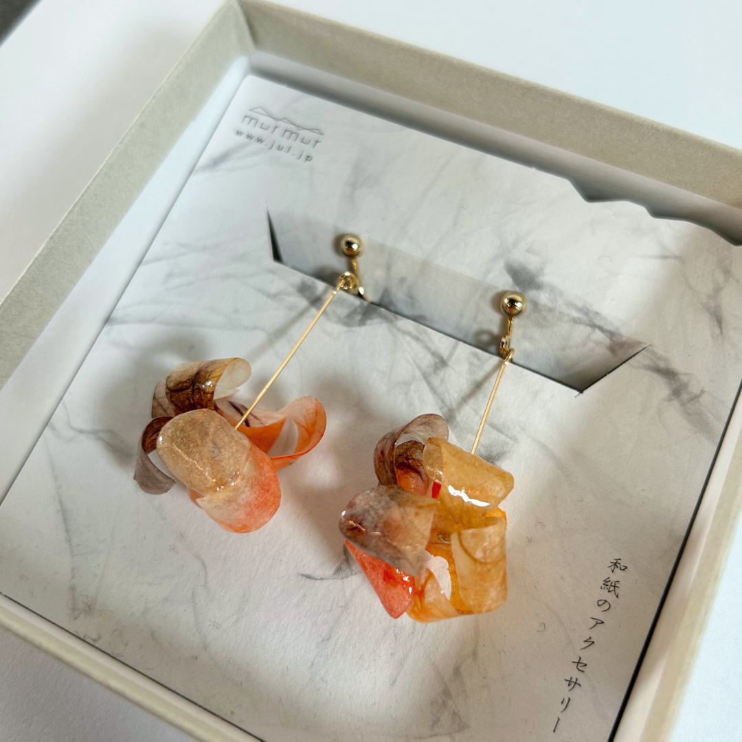 【二俣和紙】Parsonality イヤリング Orange