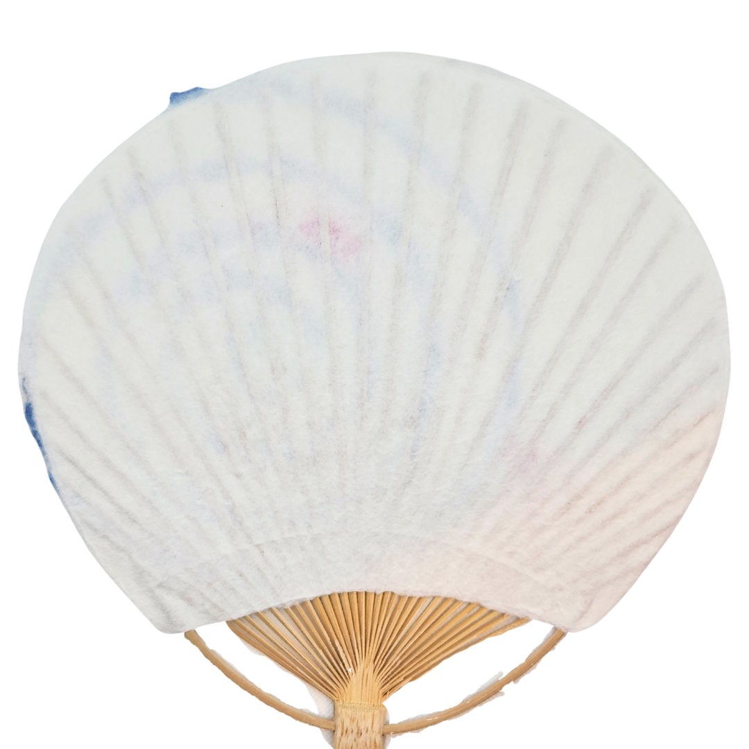 【越前和紙】手漉きうちわ大 金魚 波紋