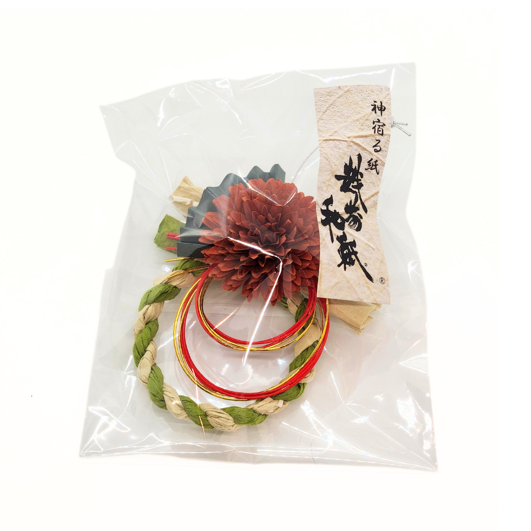 【越前和紙】車用 しめ飾り 緑