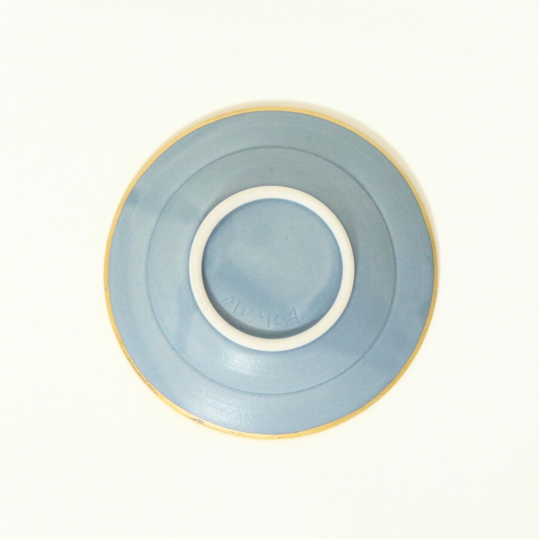 豆皿 金縁 マットブルー