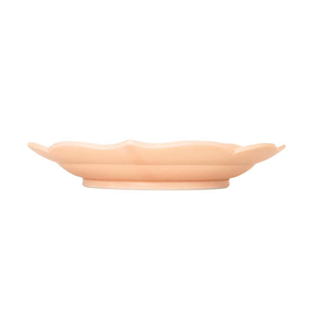 蓮花 リム皿 (深) マットピンク(化粧箱入り)