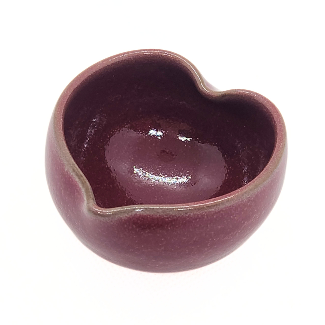 【越前焼】パープルハート ハートのぐい呑み