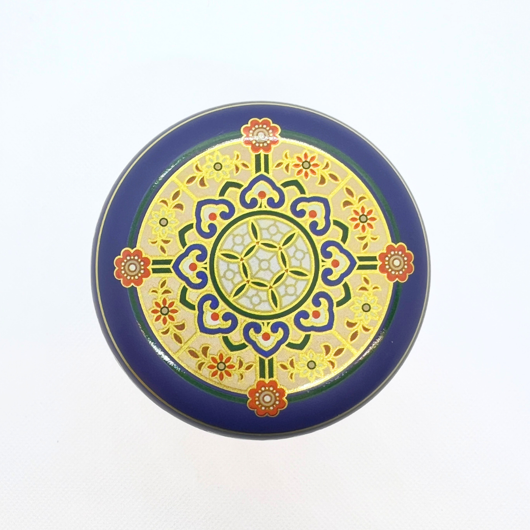 茶缶豆入り番茶(ほうじ仕上げ) オリエント青