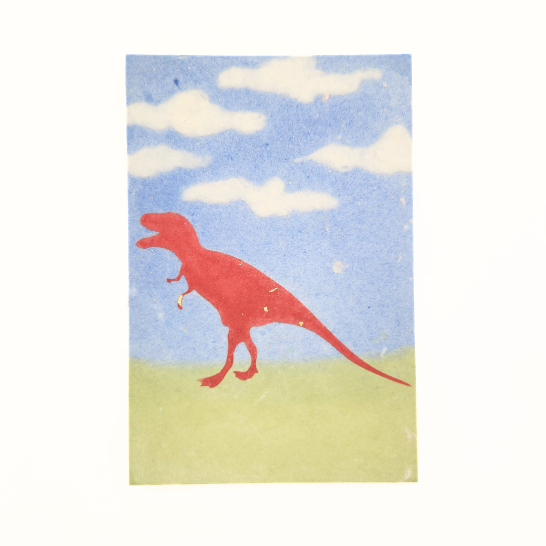 【越前和紙】御竜印帳 青空と草原 ティラノサウルス×プテラノドン