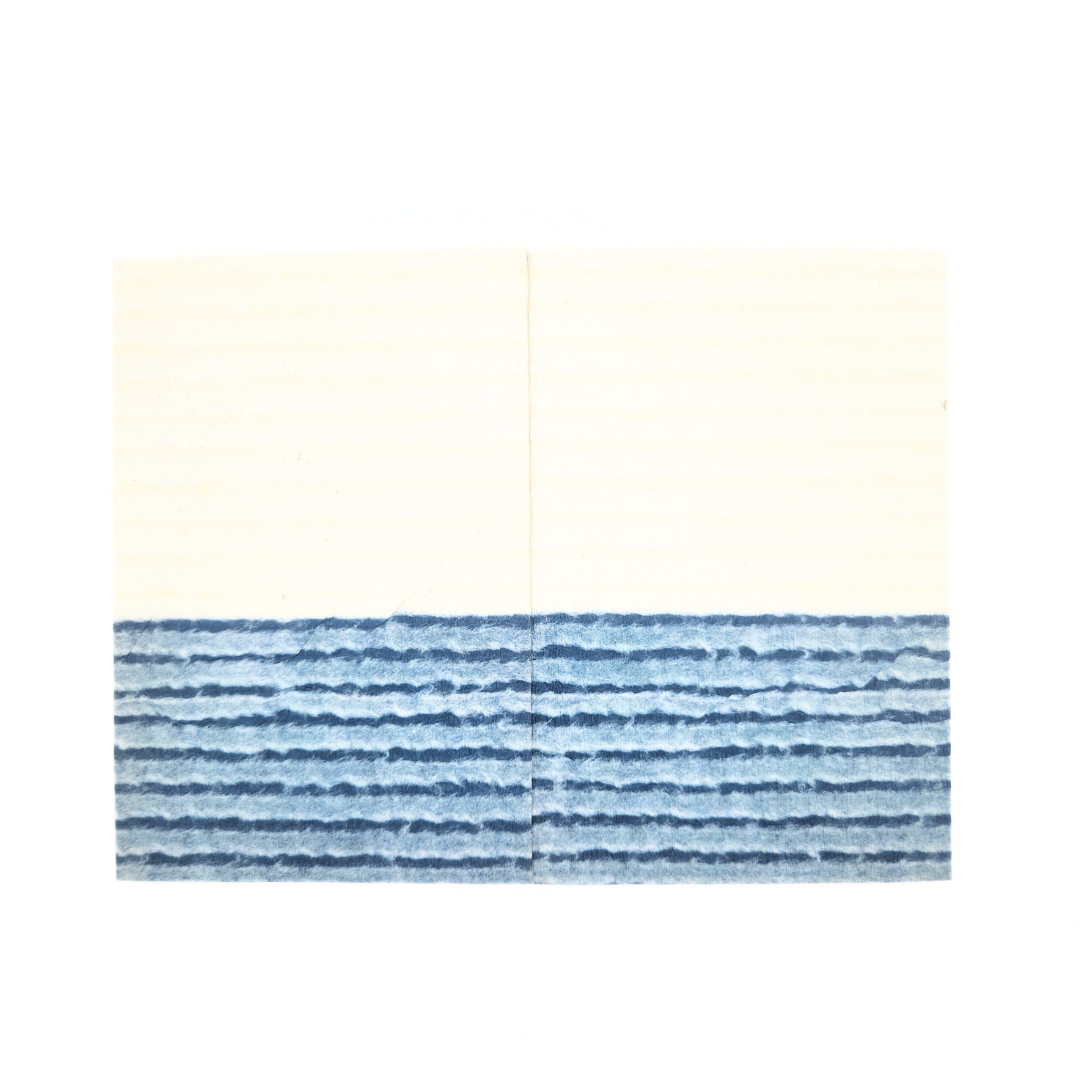 【越前和紙】御朱印帳 縞 生成り/青