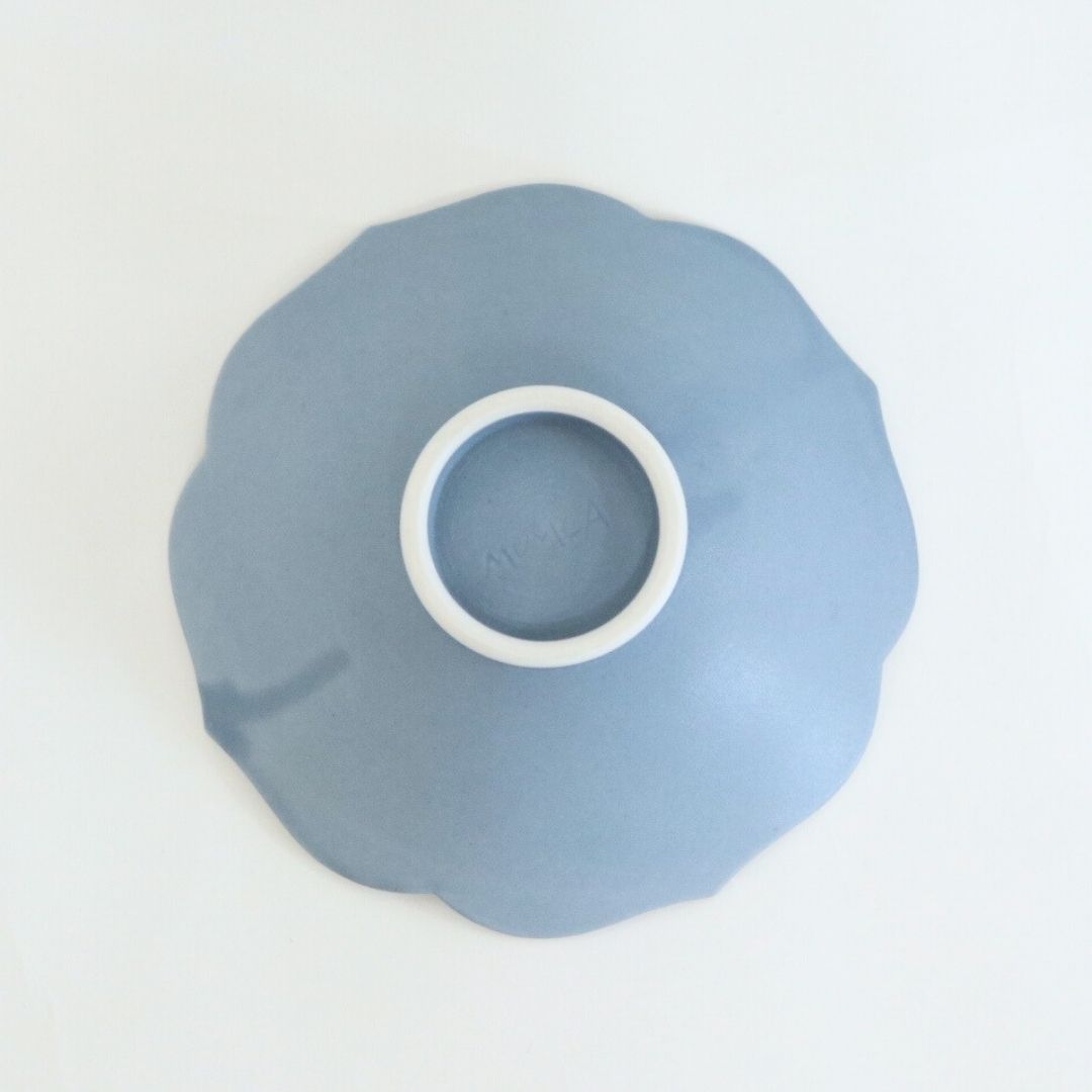 蓮花 鉢 マットブルー