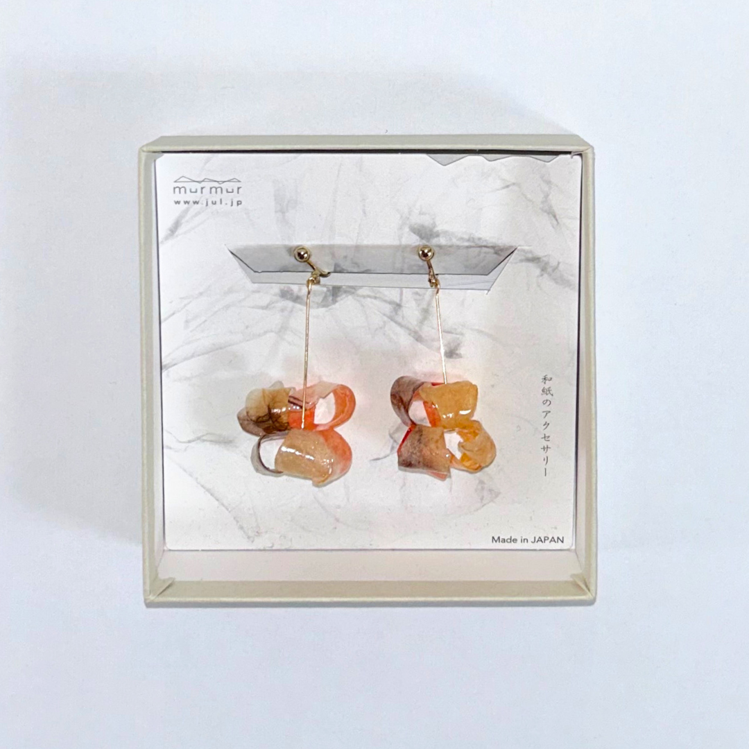 【二俣和紙】Parsonality イヤリング Orange