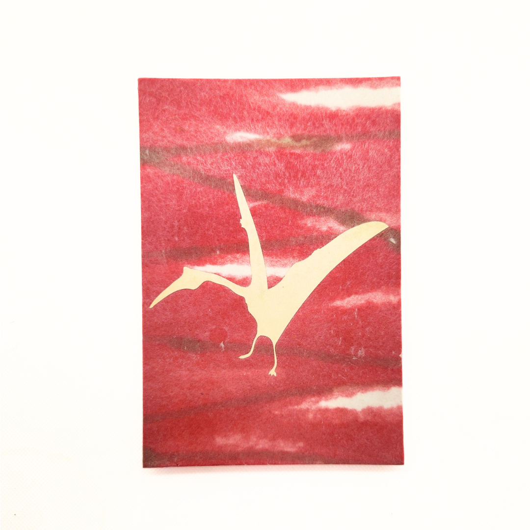 【越前和紙】御竜印帳 赤 ティラノサウルス×プテラノドン