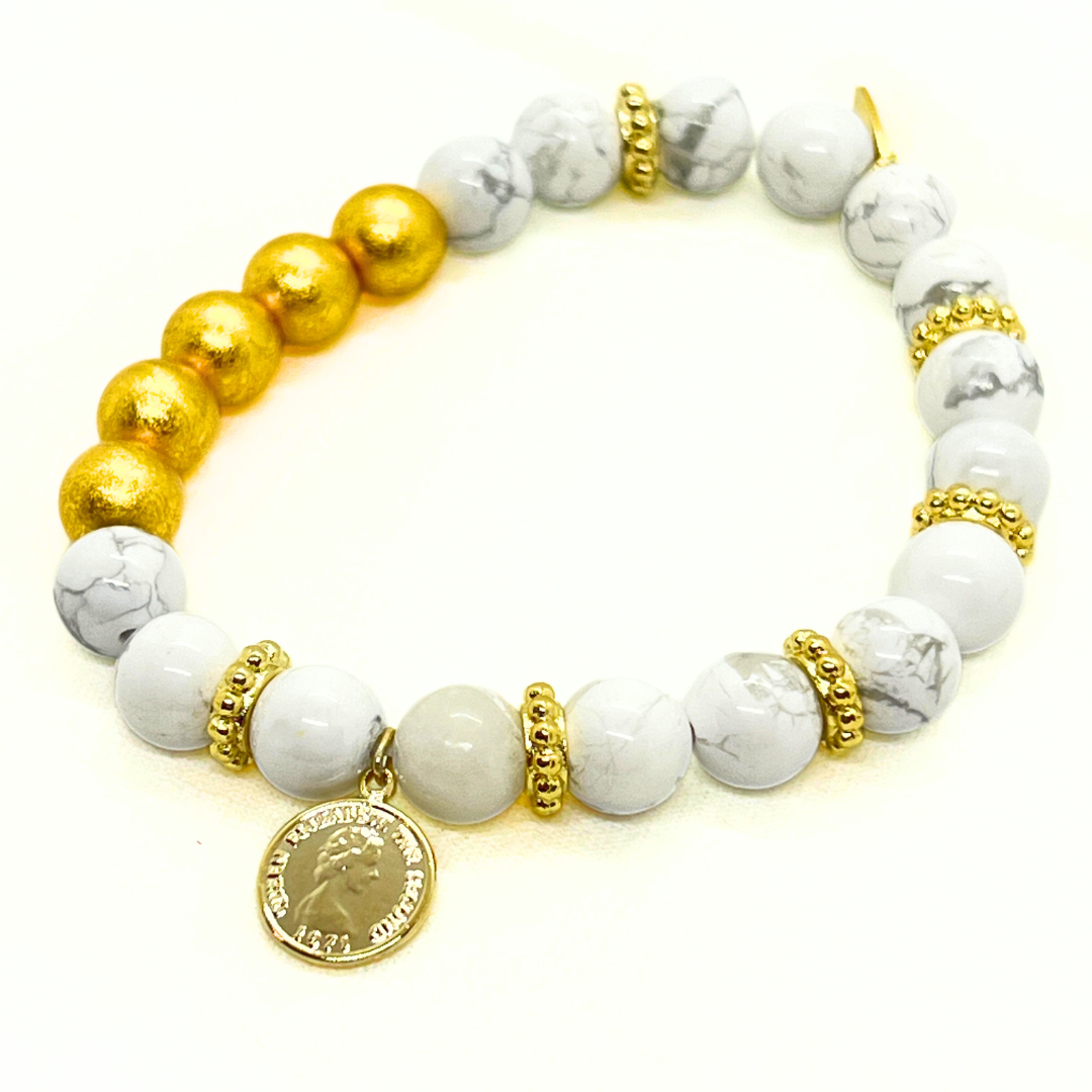 天然石ブレスレット 永遠色×ハウライト