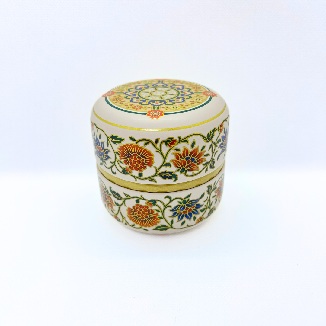 茶缶豆入り番茶(ほうじ仕上げ) オリエント白