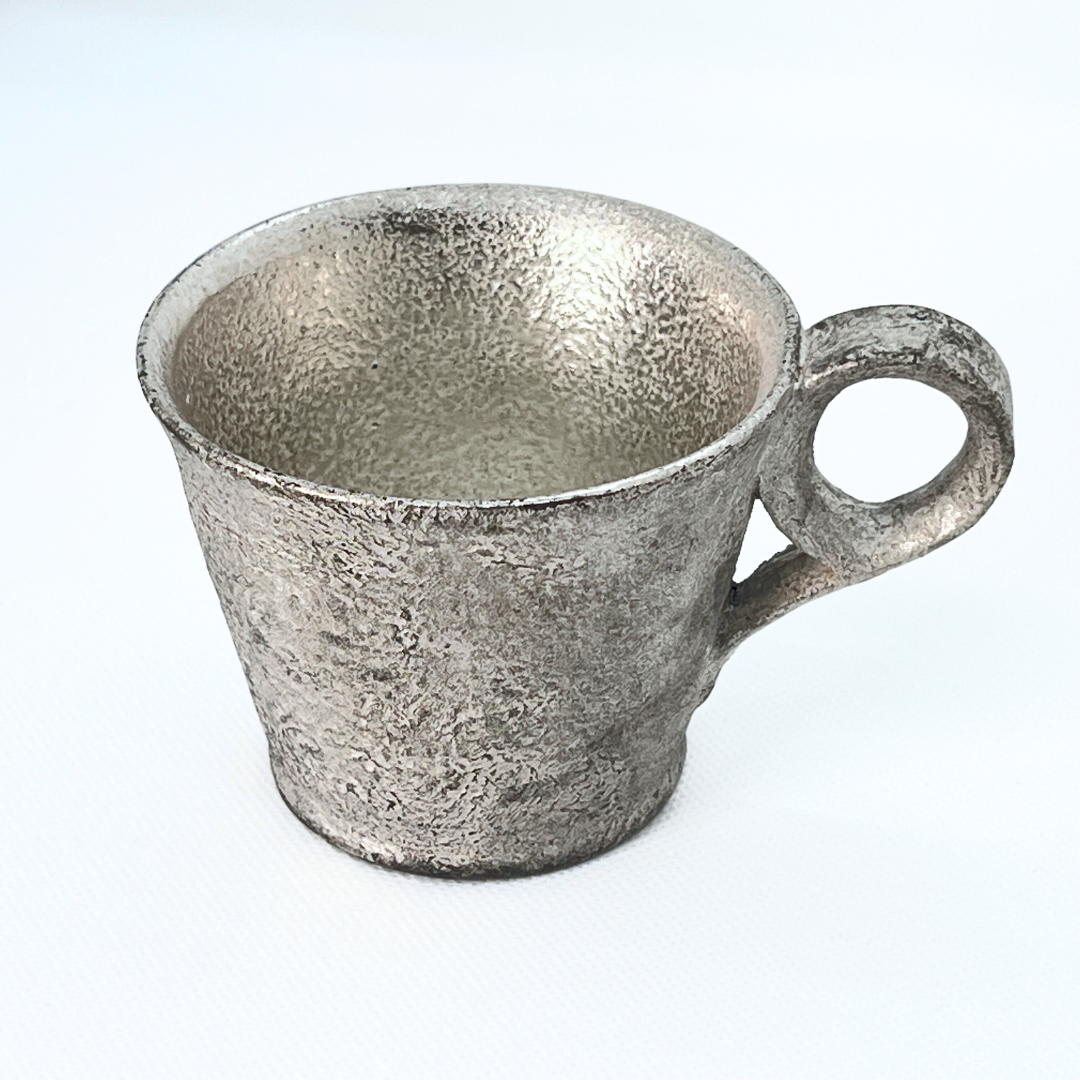 銀彩マグカップ&緑青銀彩輪花皿 セット