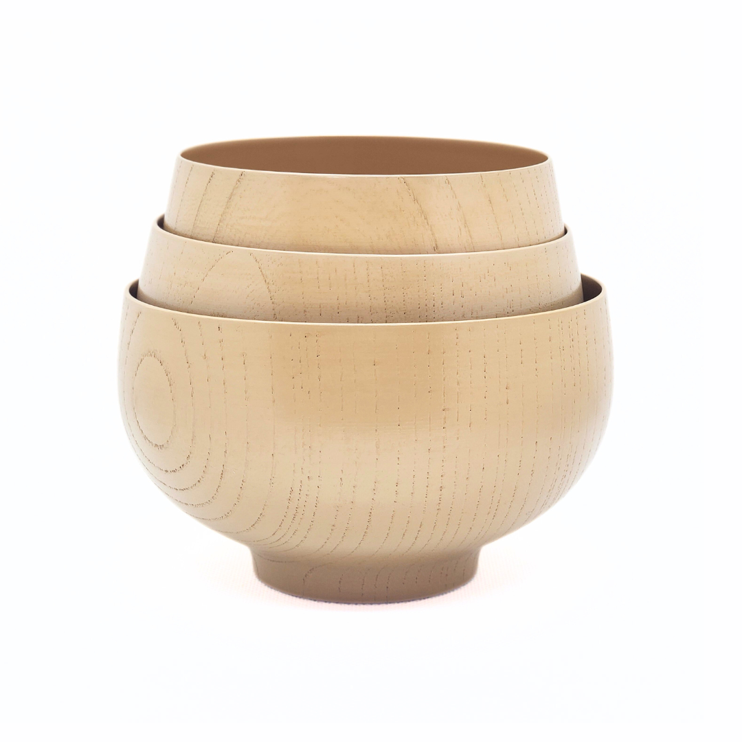 【越前漆器】くるむ 組椀(大) 白