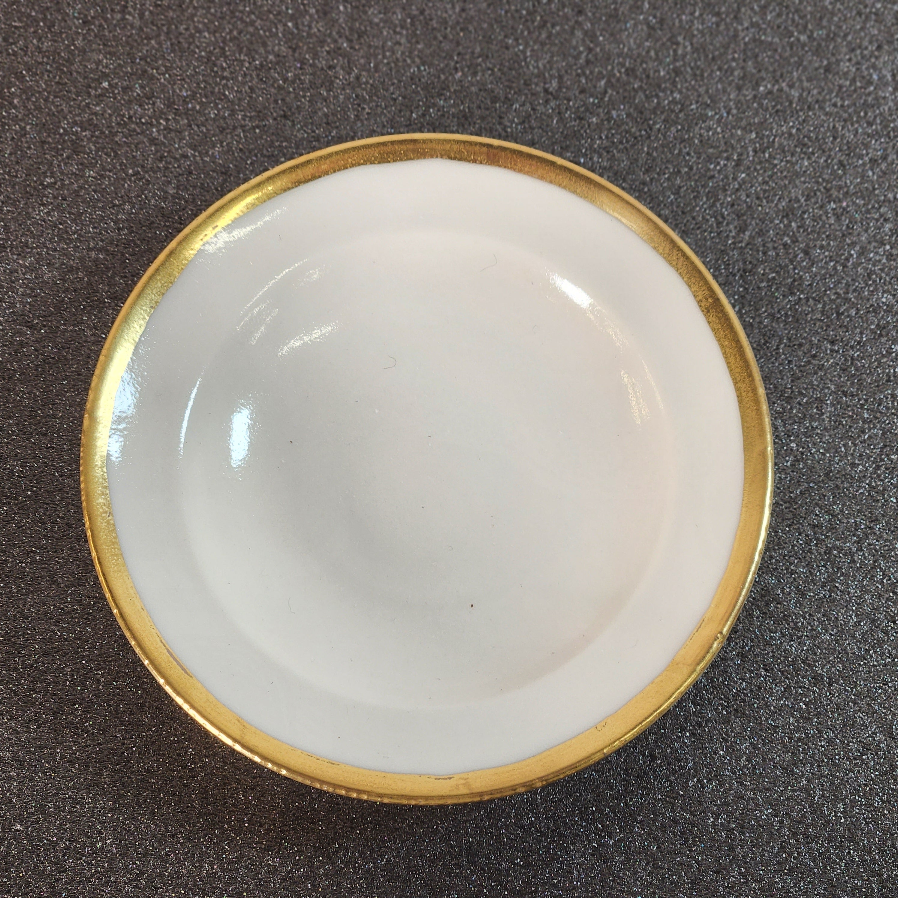 豆皿 金縁 つやホワイト