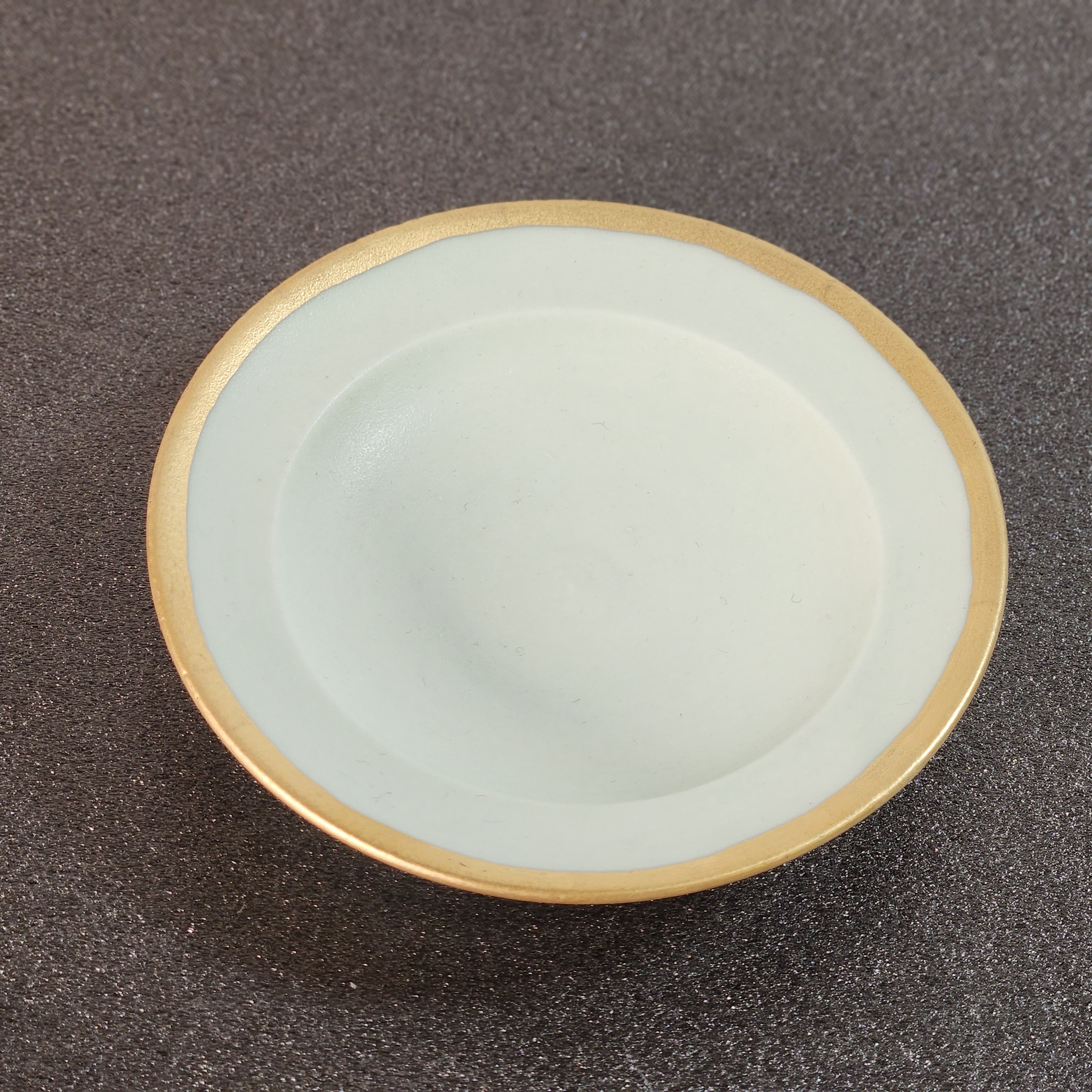 豆皿 金縁 マットグリーン