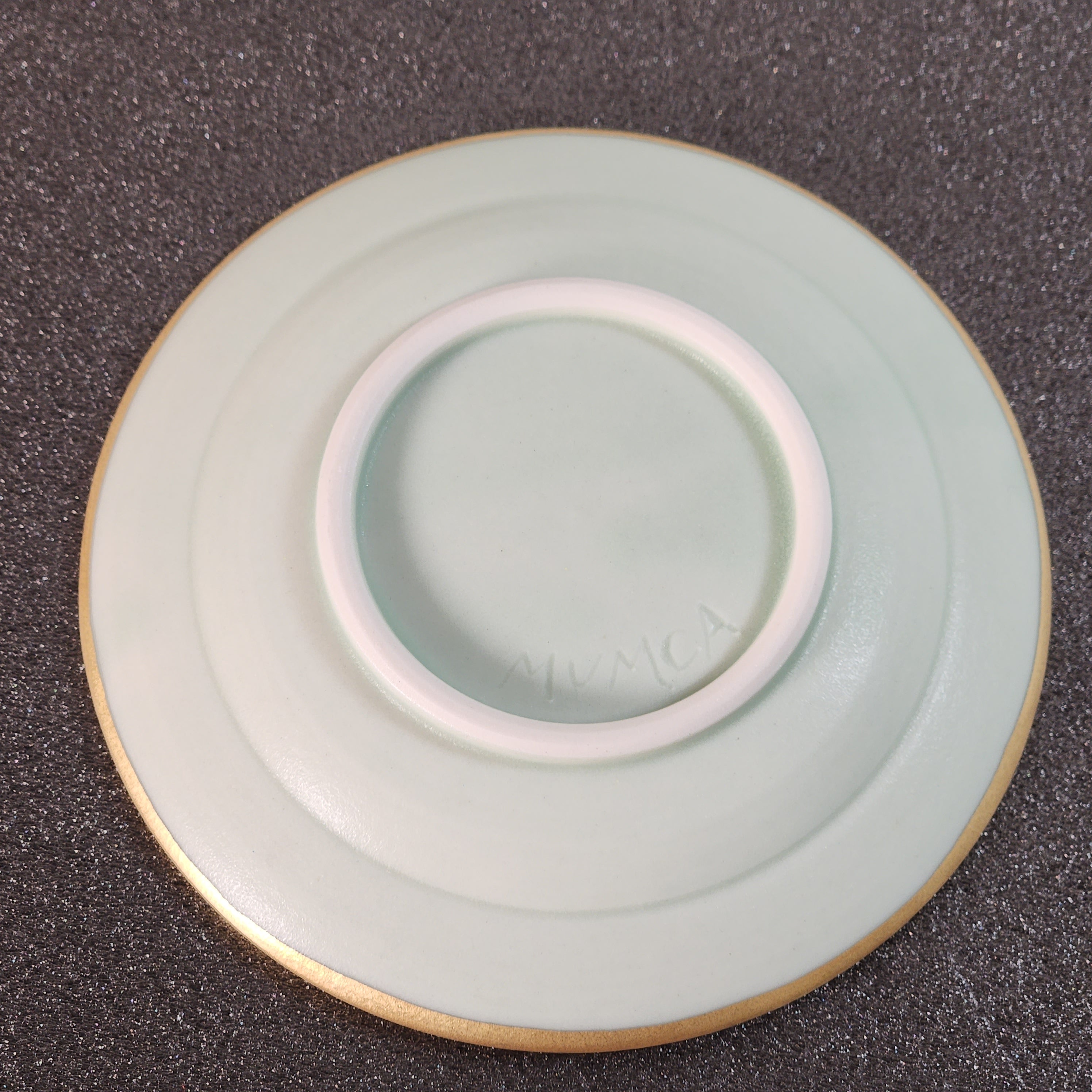 豆皿 金縁 マットグリーン