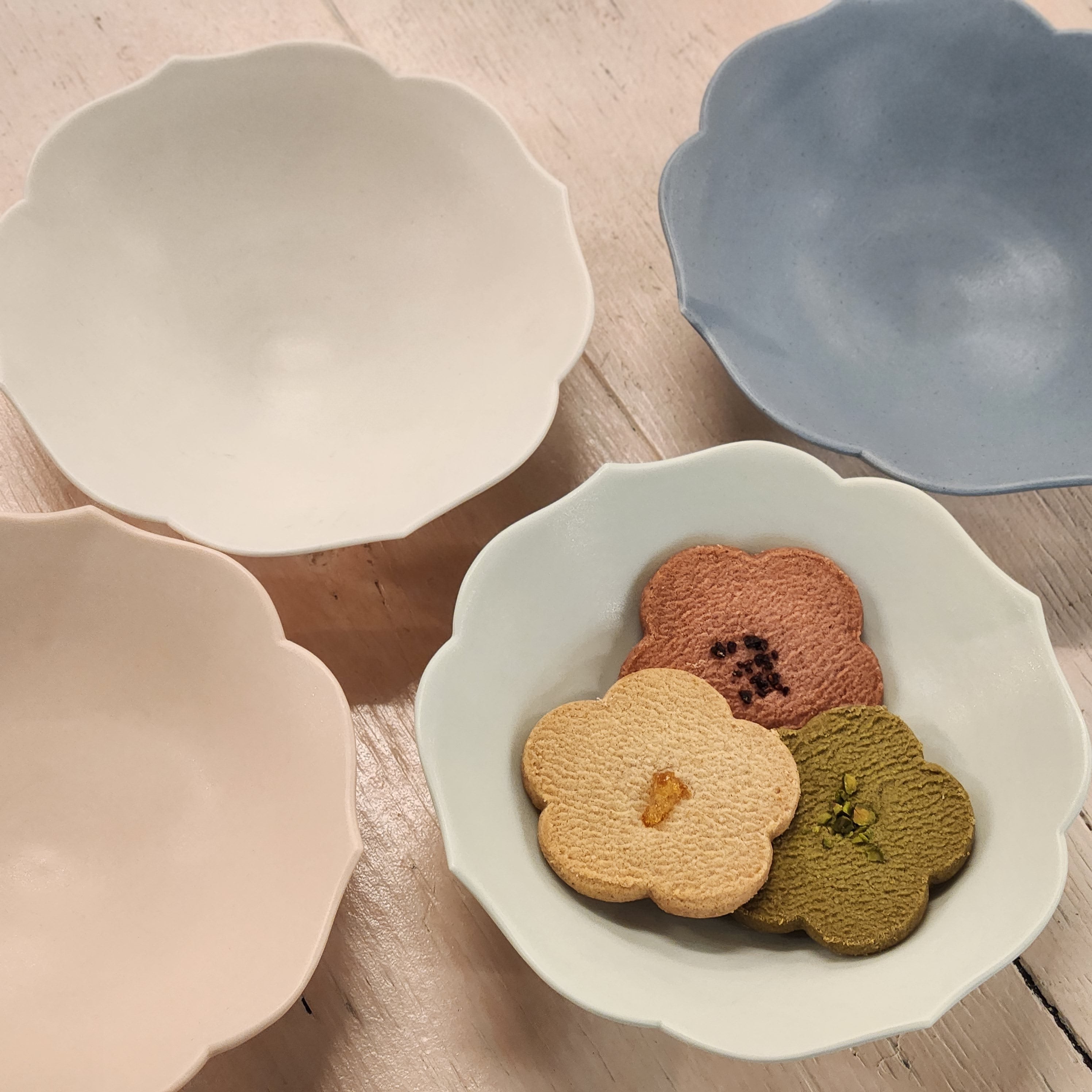 蓮花 鉢 マットブルー