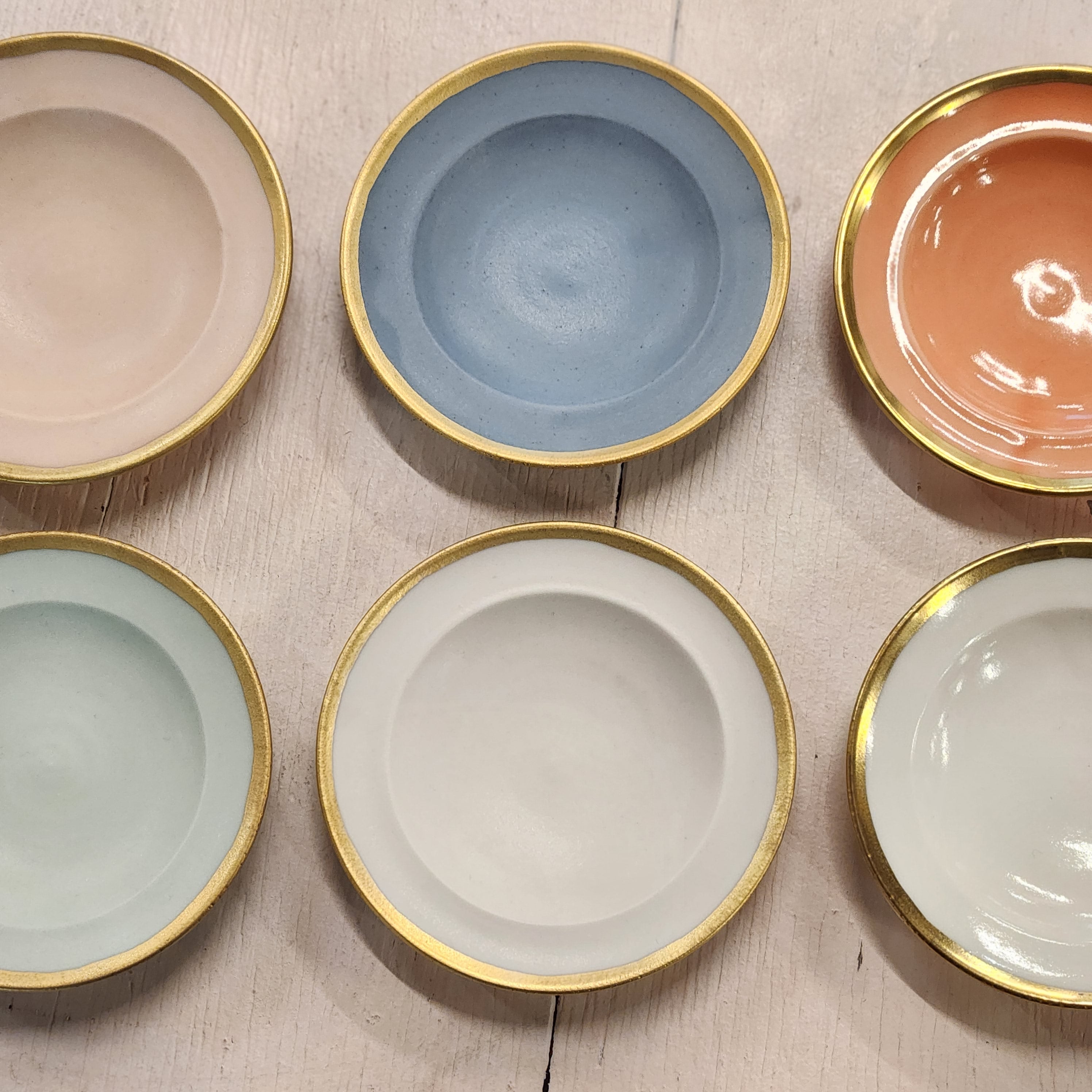 豆皿 金縁 マットピンク