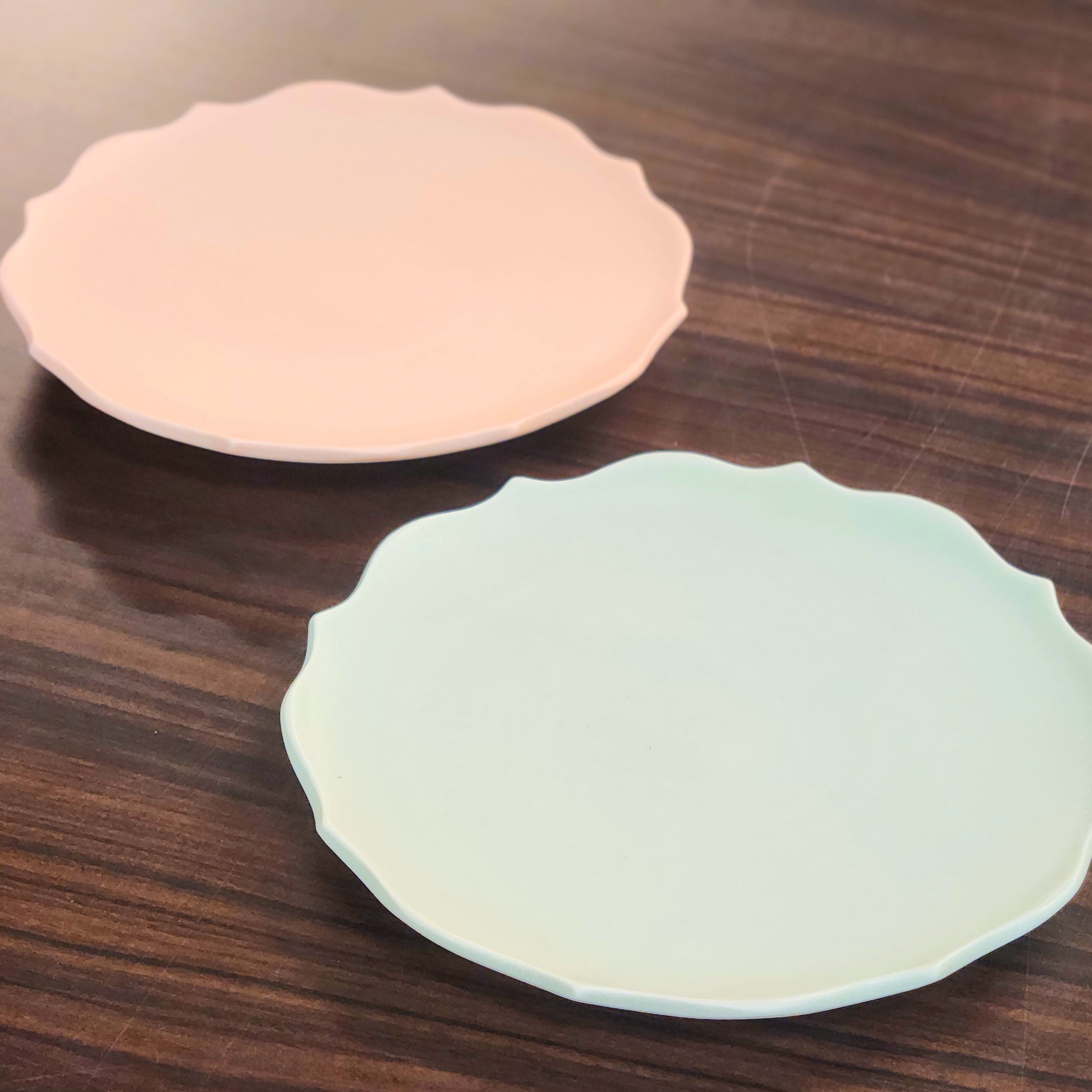 蓮花 5寸皿 マットグリーン