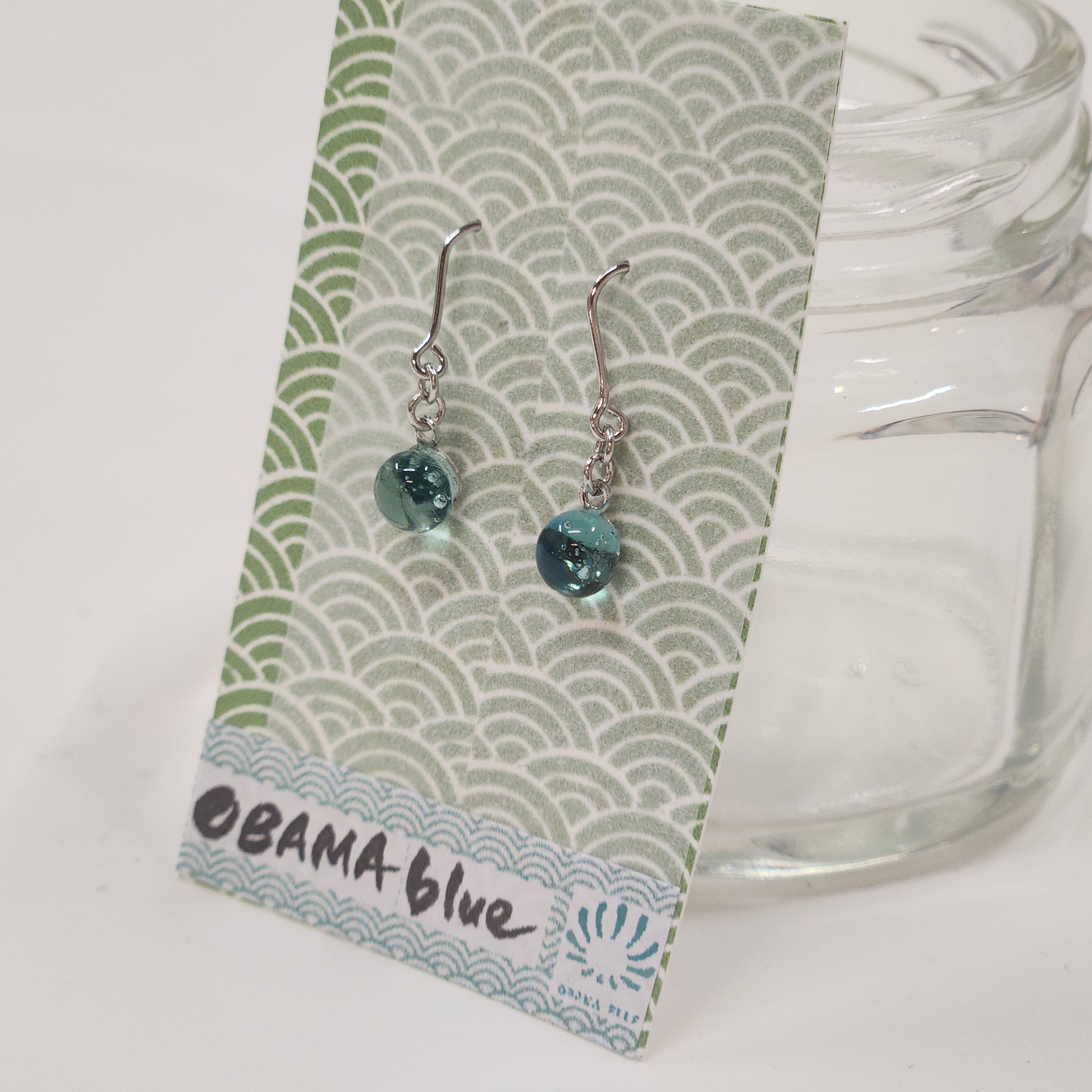 OBAMA blue ピアス 緑