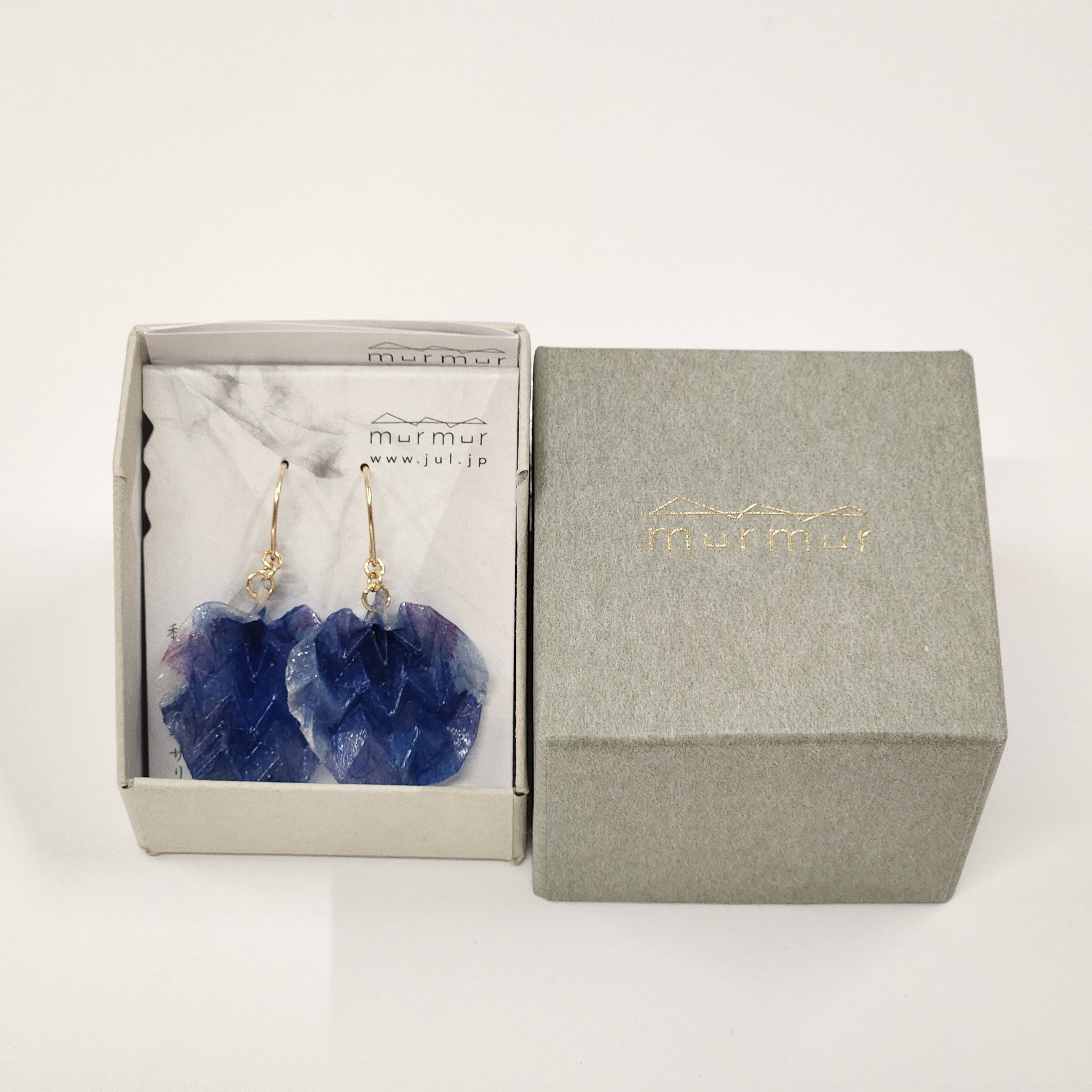 【二俣和紙】morinokomichi ピアス Blue