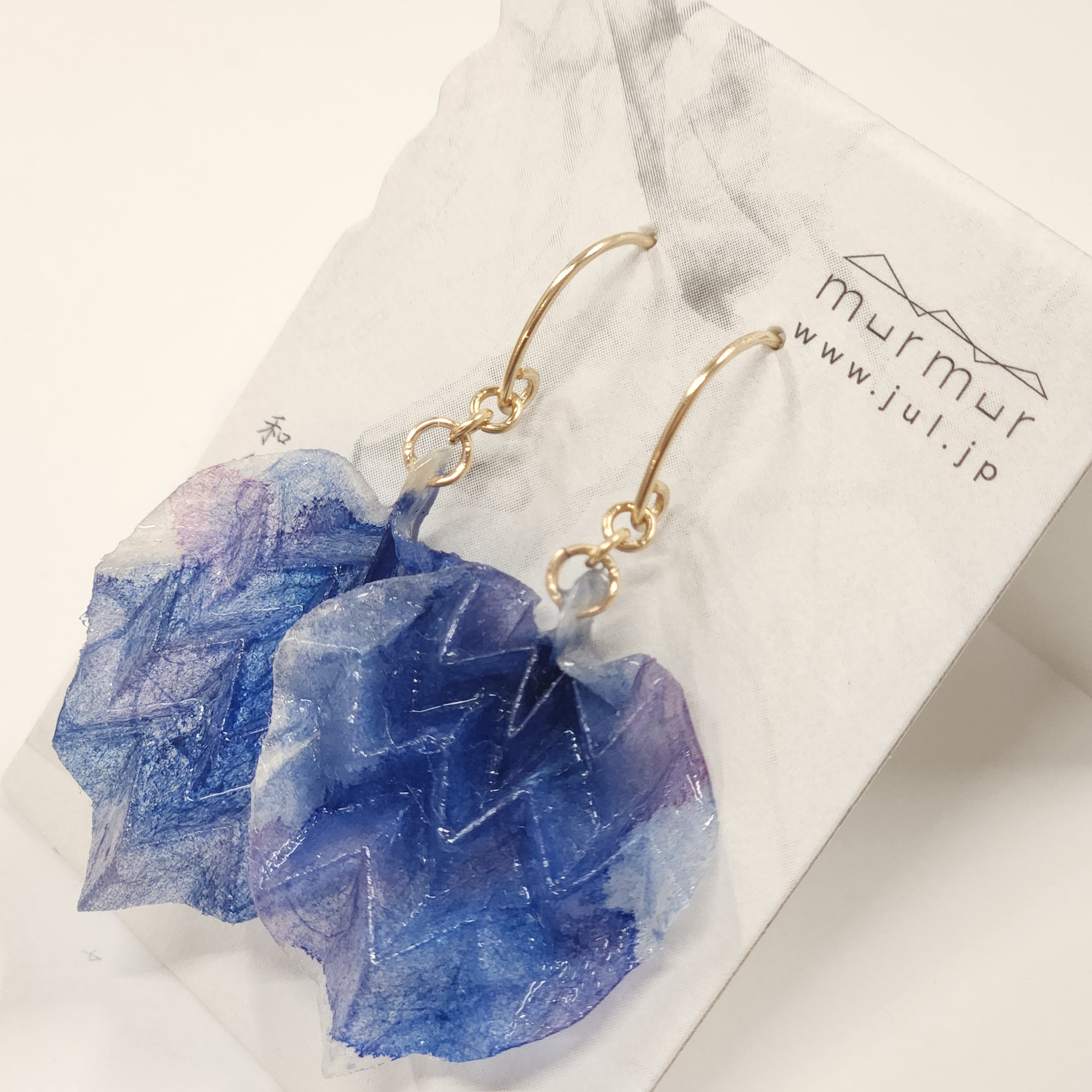 【二俣和紙】morinokomichi ピアス Blue