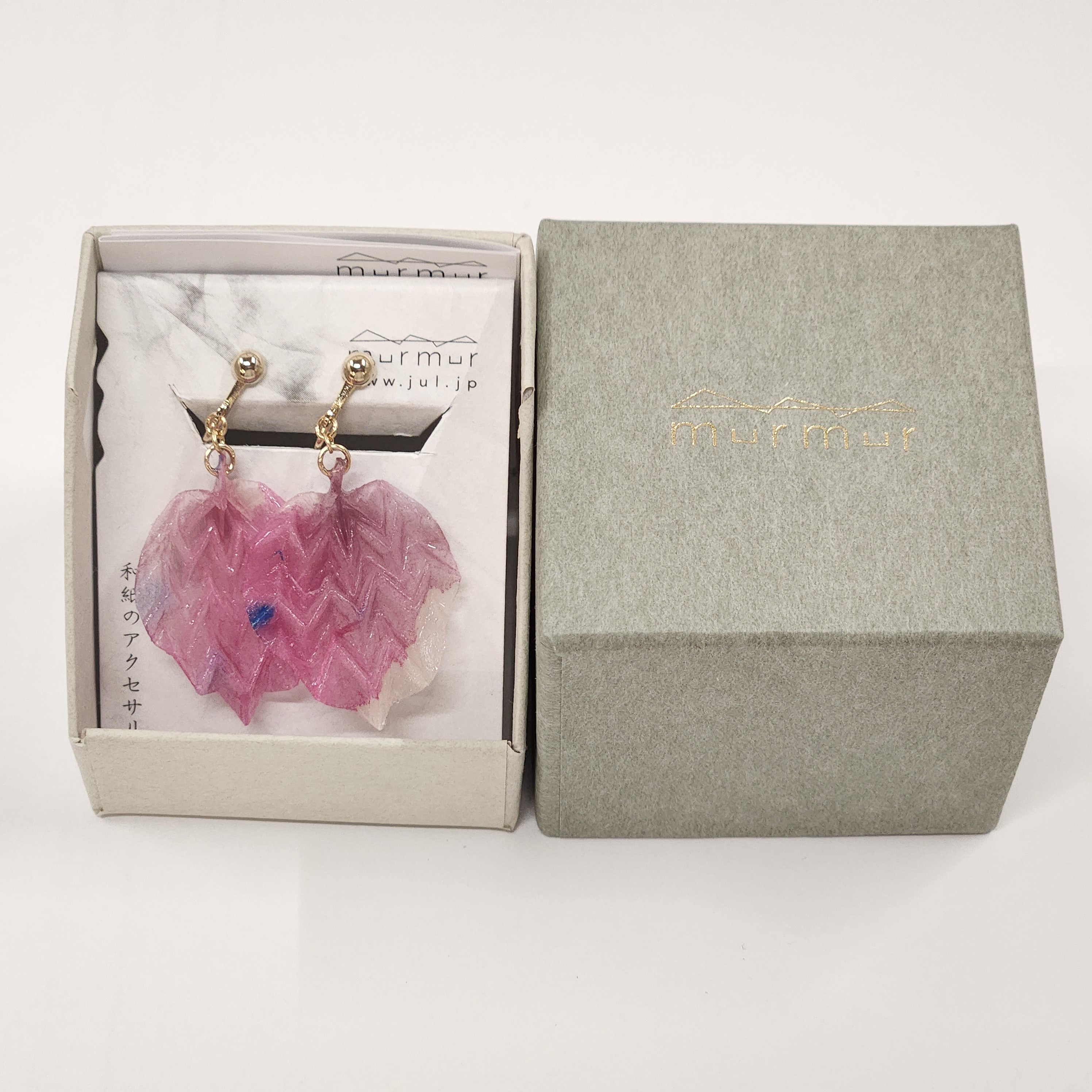 【二俣和紙】morinokomichi イヤリング Pink