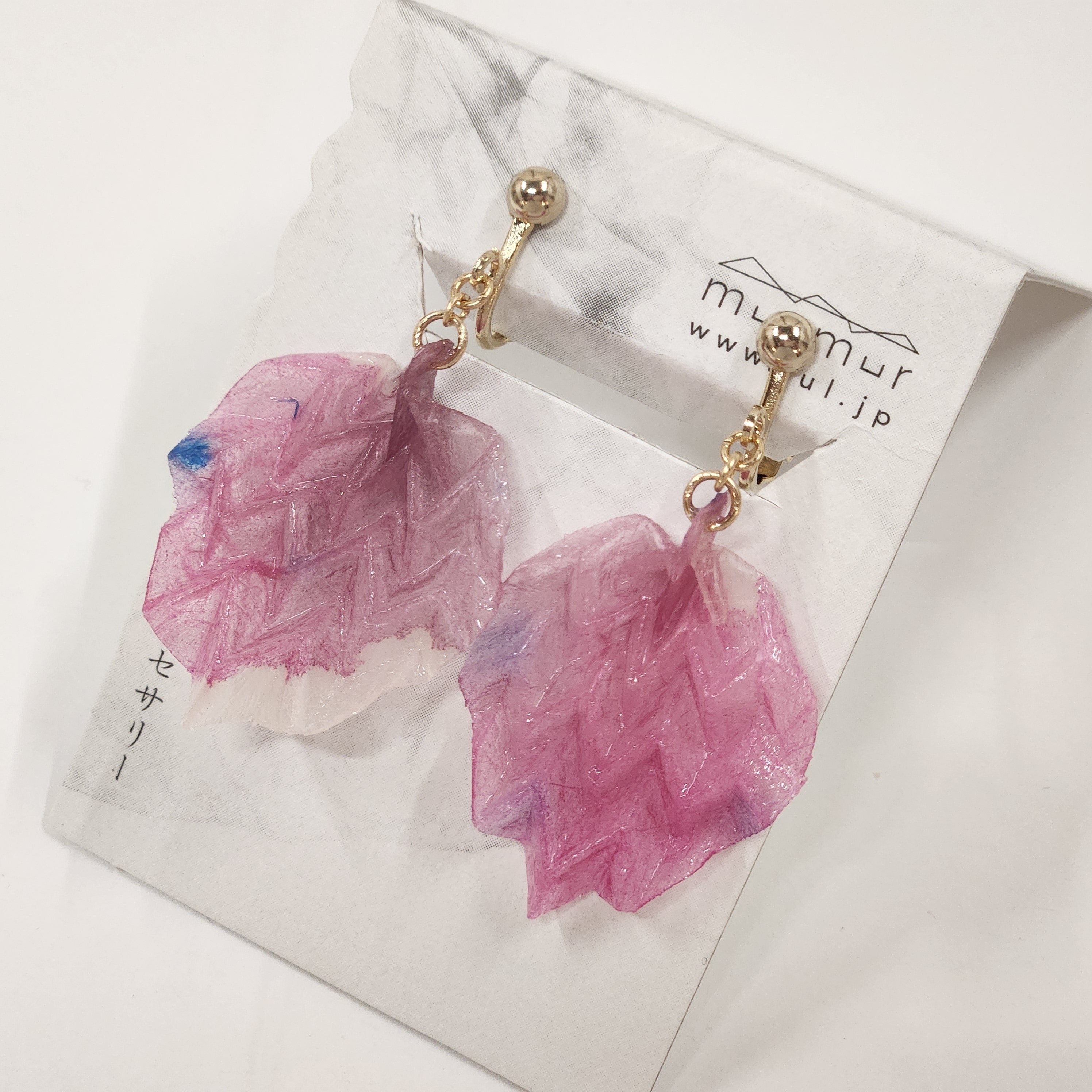 【二俣和紙】morinokomichi イヤリング Pink