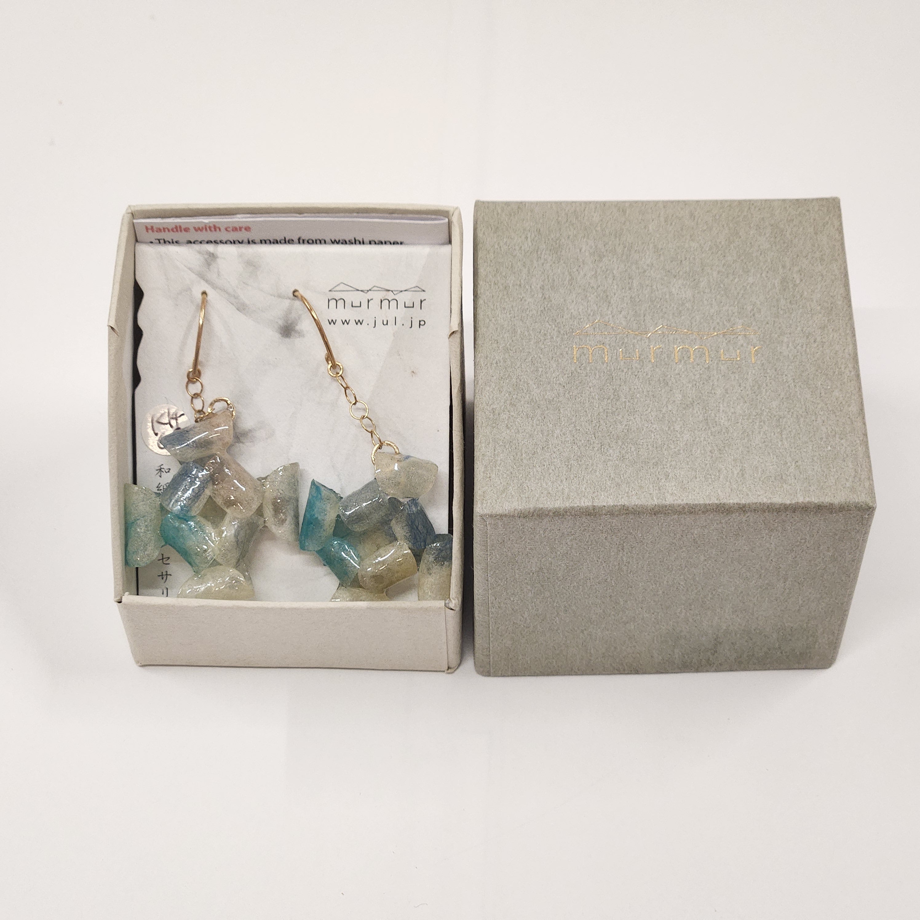 【二俣和紙】Bloom ピアス Blue