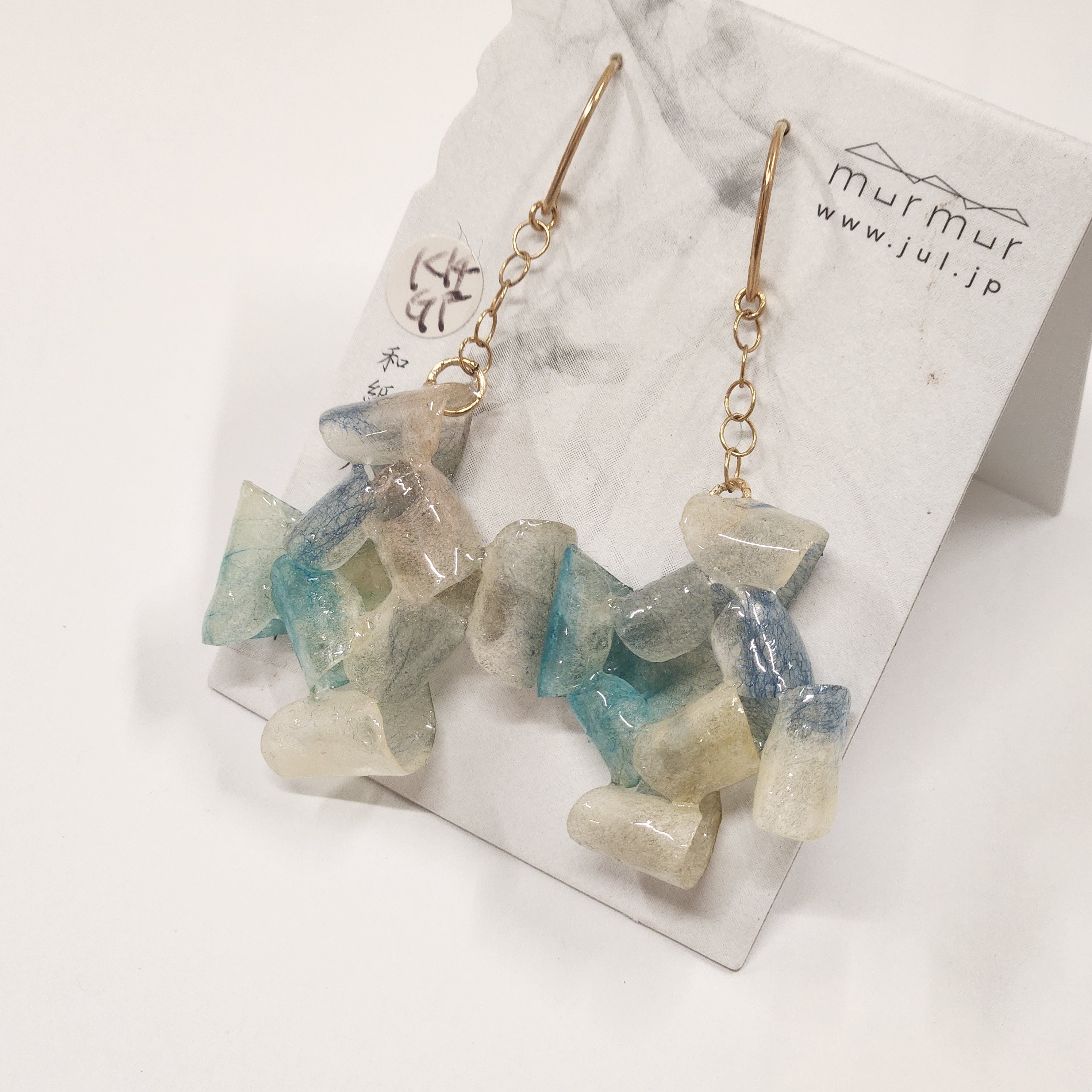 【二俣和紙】Bloom ピアス Blue