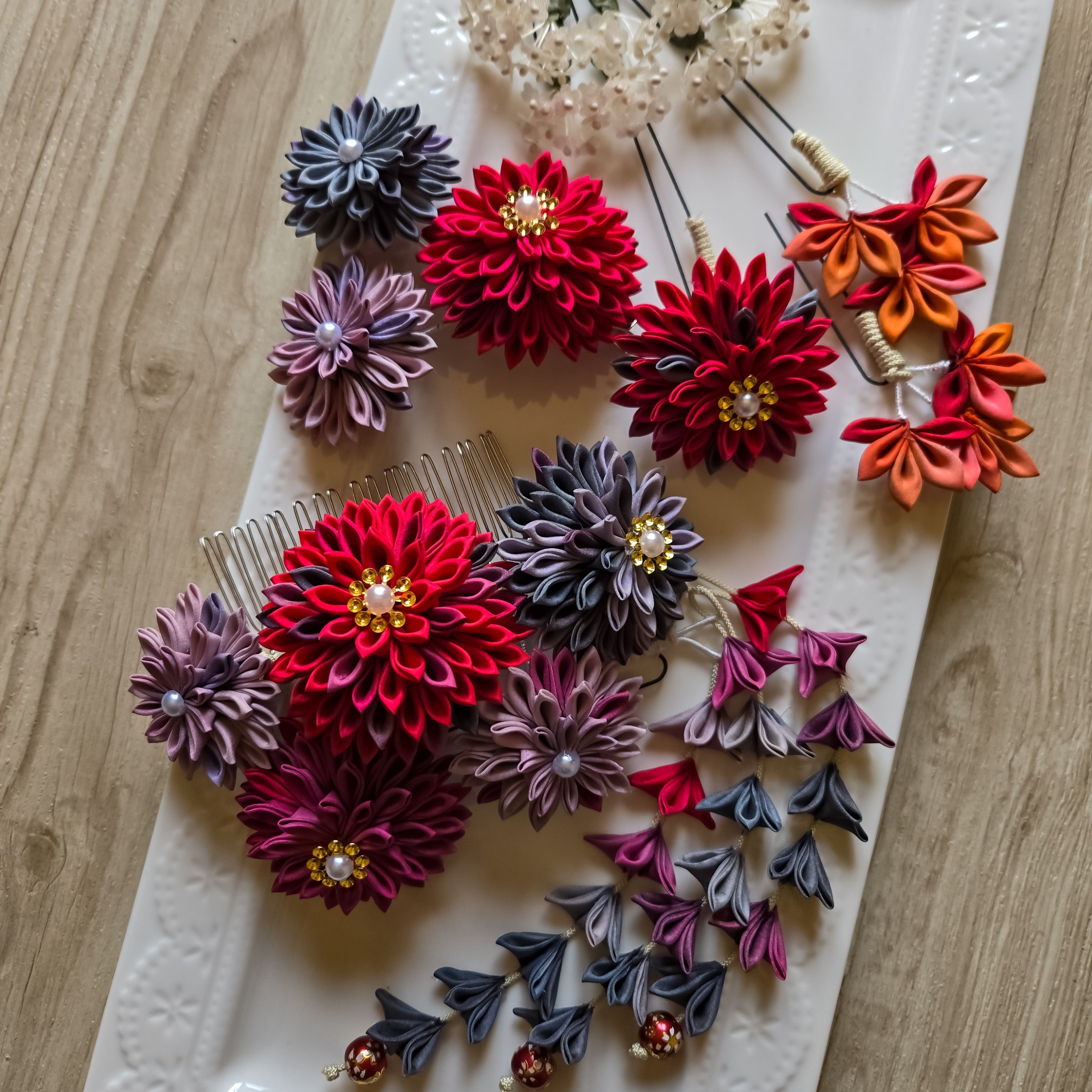 つまみ細工 振袖にあわせたセミオーダー髪飾り
