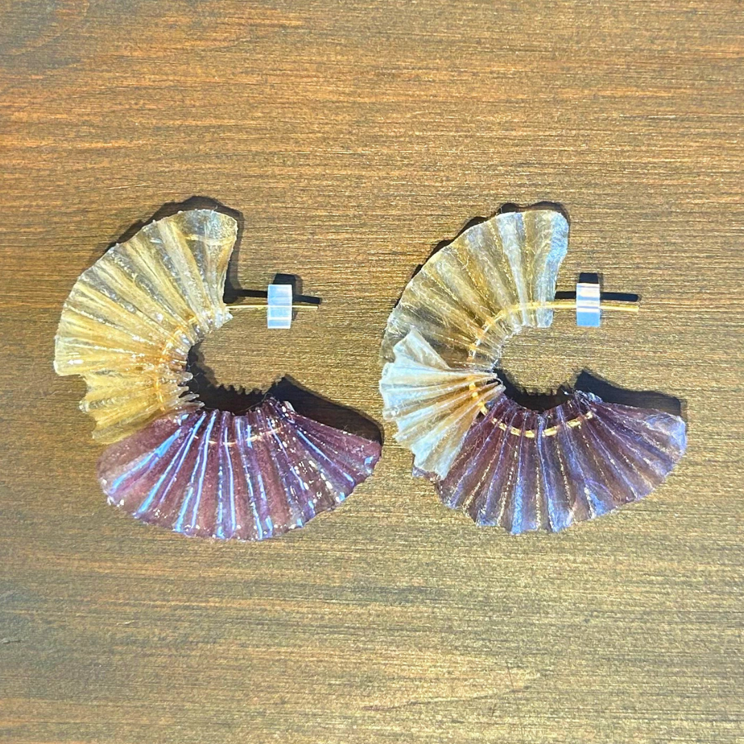 【二俣和紙】舞mini ピアス Purple