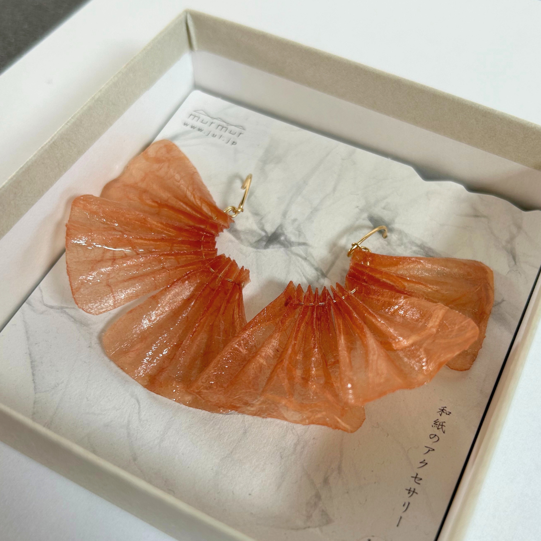 【二俣和紙】舞 ピアス Orange