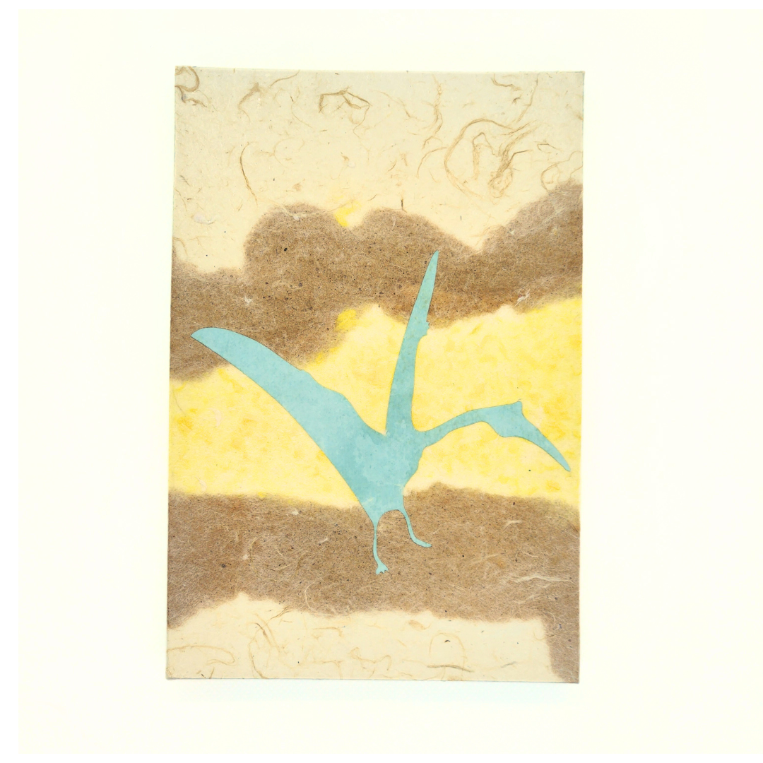 【越前和紙】御竜印帳 黄縞ティラノサウルス×プテラノドン