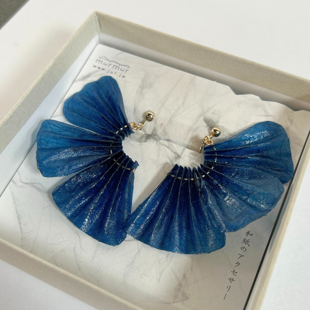 【二俣和紙】舞 イヤリング Blue
