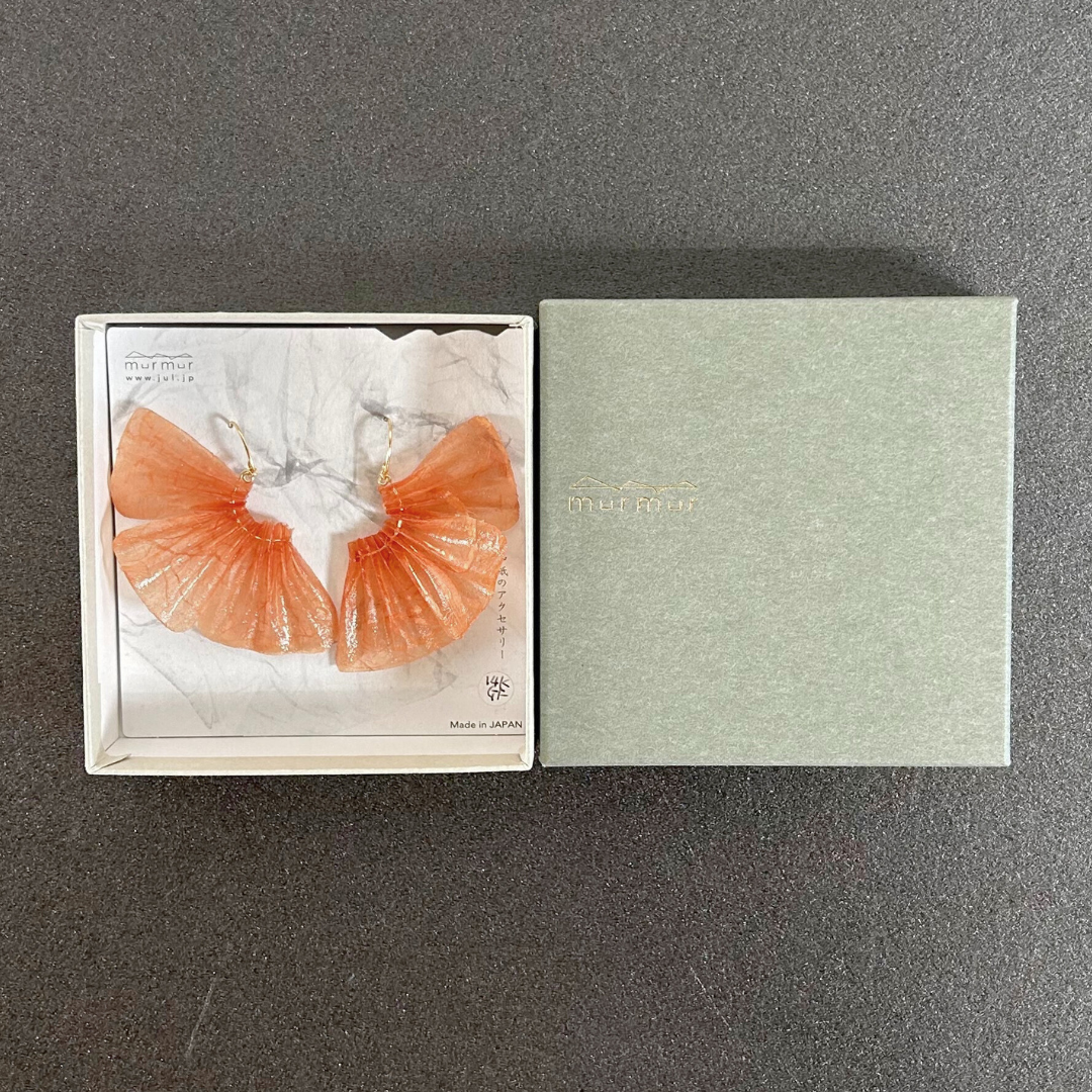 【二俣和紙】舞 ピアス Orange