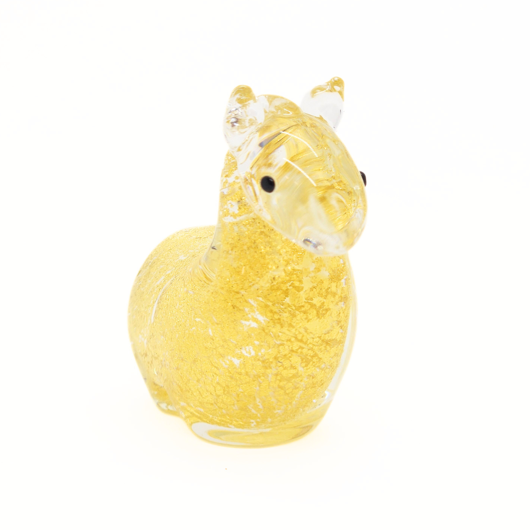 硝子飾り「金銀ペア午」