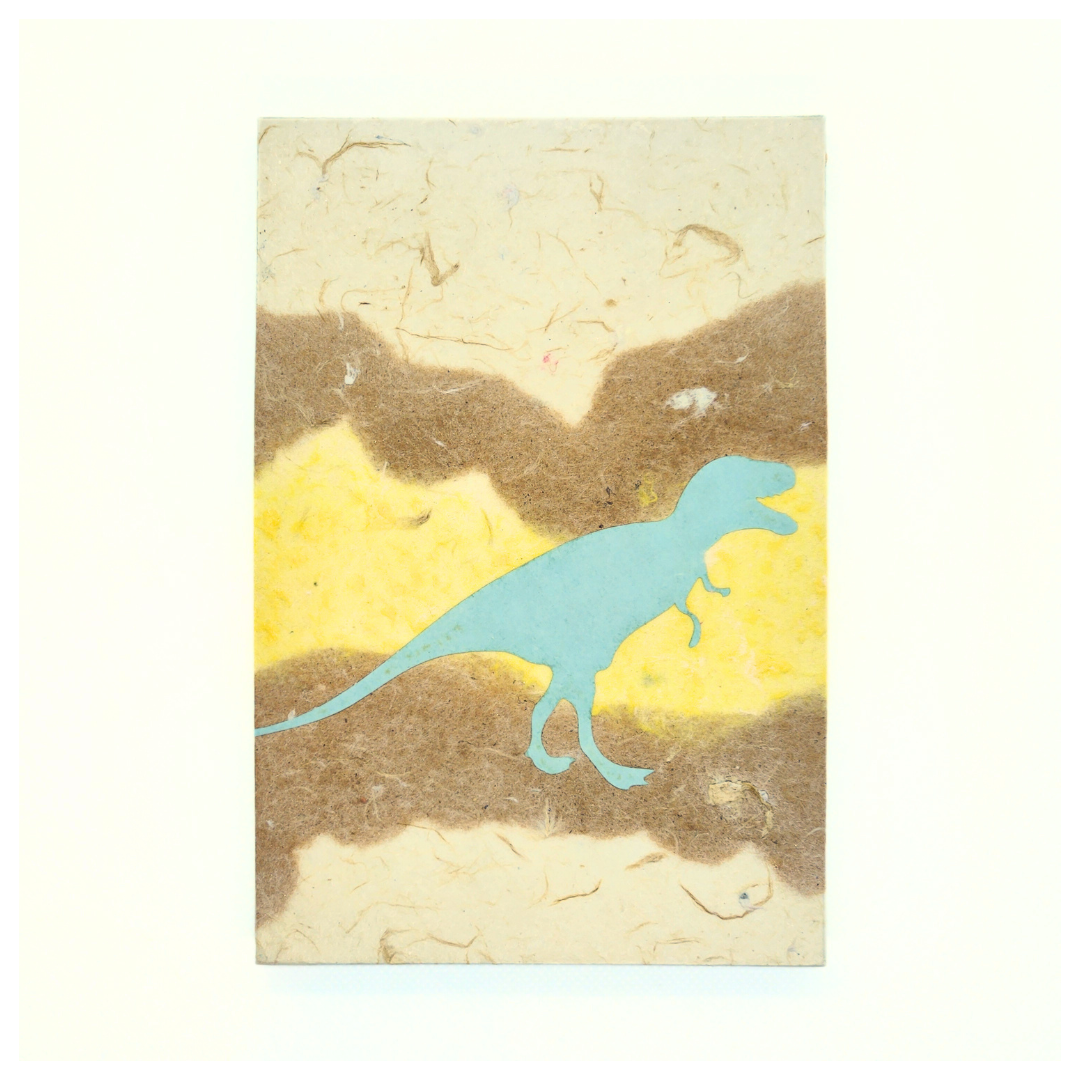 【越前和紙】御竜印帳 黄縞ティラノサウルス×プテラノドン