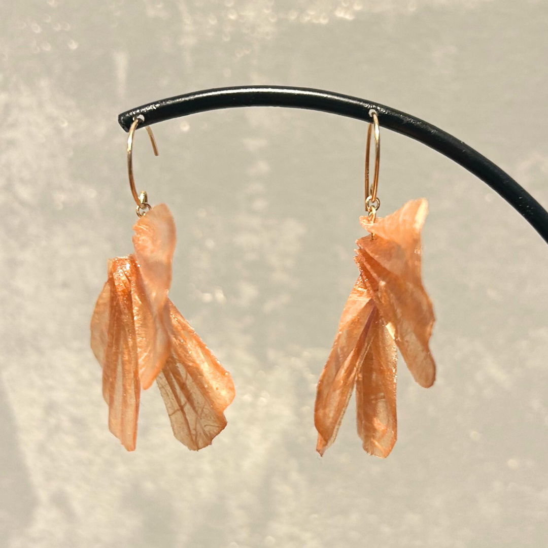 【二俣和紙】舞 ピアス Orange