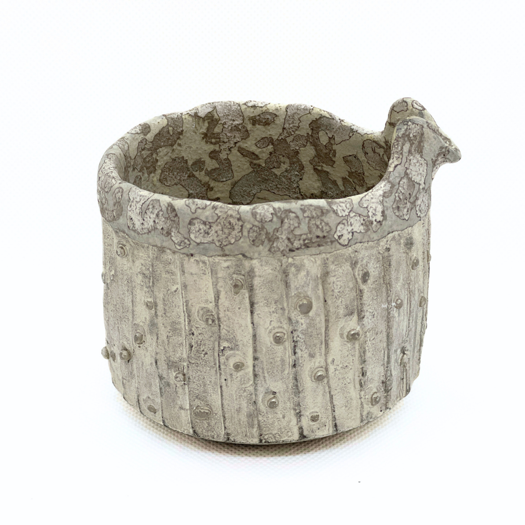 白クジャク注器(銀彩)