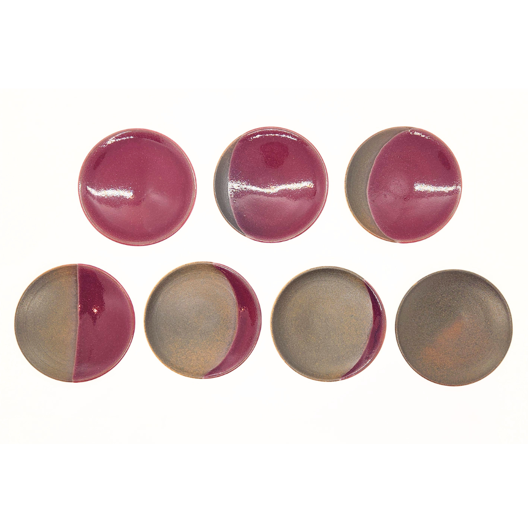 【越前焼】パープルハート 月の満ち欠け豆皿 7種セット