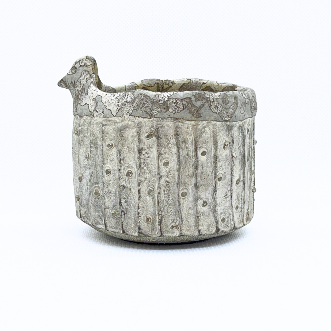 白クジャク注器(銀彩)