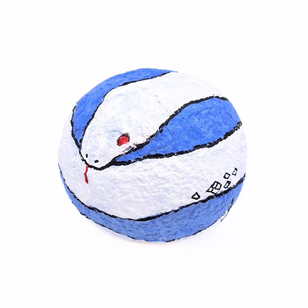 【越前和紙】手漉き和紙おきあがりこぼし 巳-青-