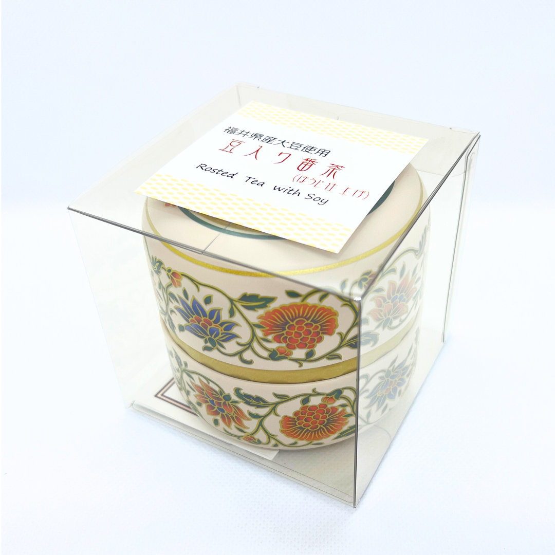 茶缶豆入り番茶(ほうじ仕上げ) オリエント白