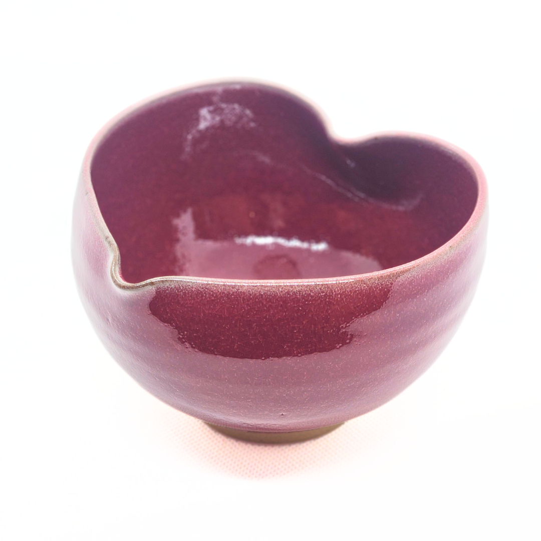 【越前焼】パープルハート ハートの抹茶椀