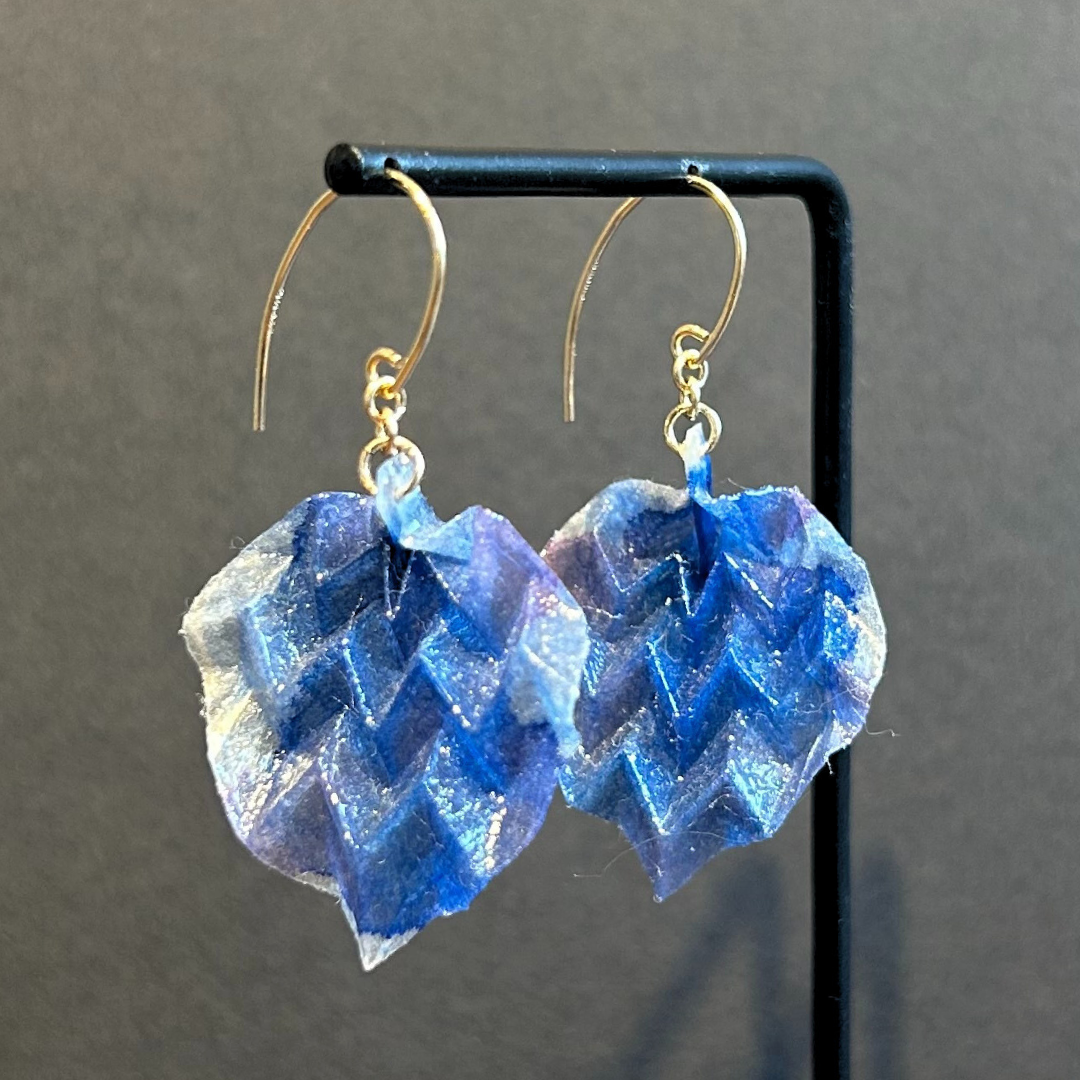 【二俣和紙】morinokomichi ピアス Blue