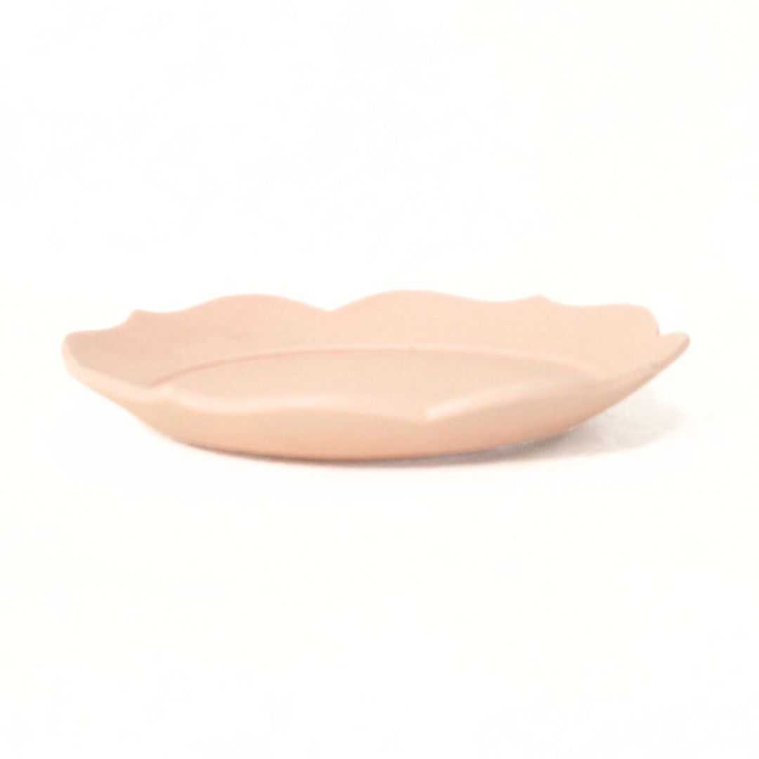 蓮花 リム皿 マットピンク(化粧箱入り)